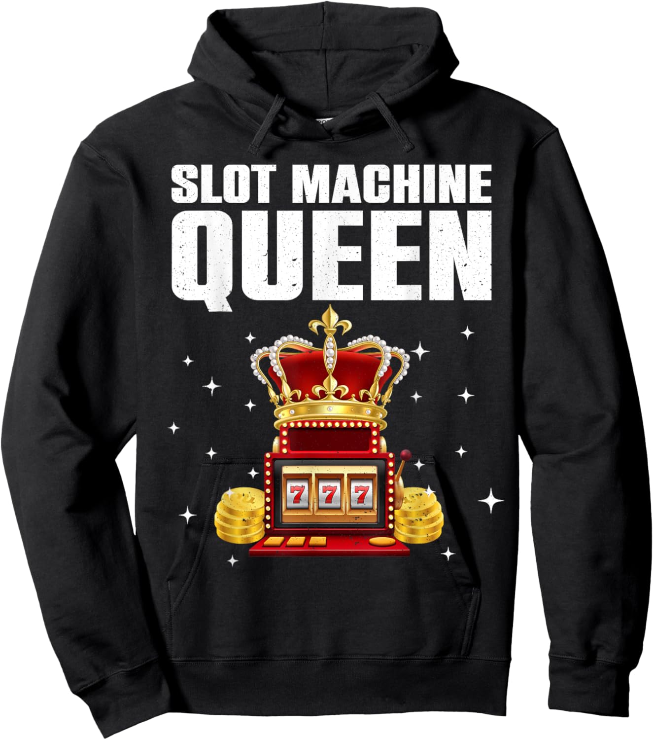 Funny Slot Machine Player Art Casino Lover Gambler Hoodie - Hoodie | Black