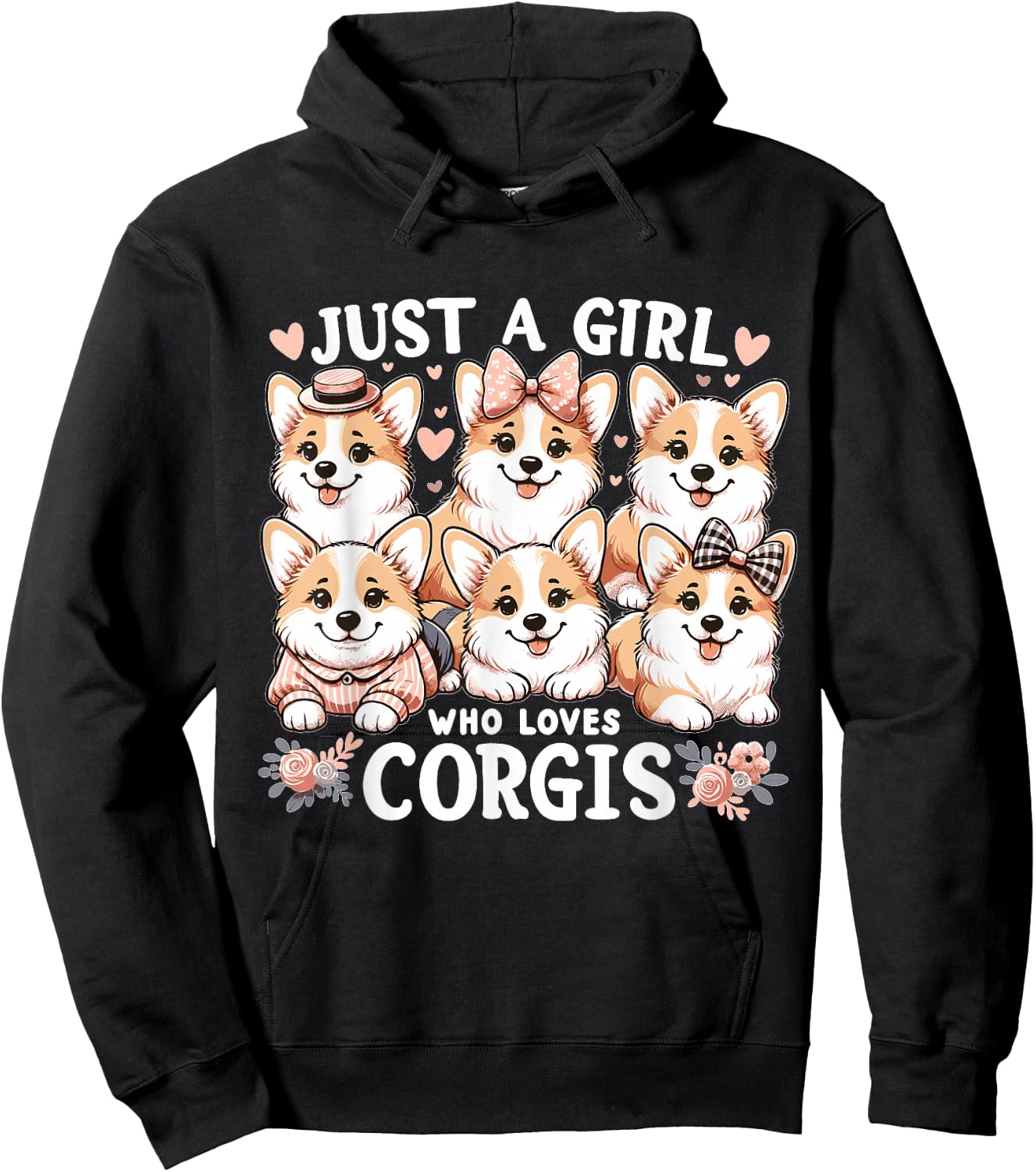 Just a Girl who Loves Corgis Hoodie - Hoodie | Black