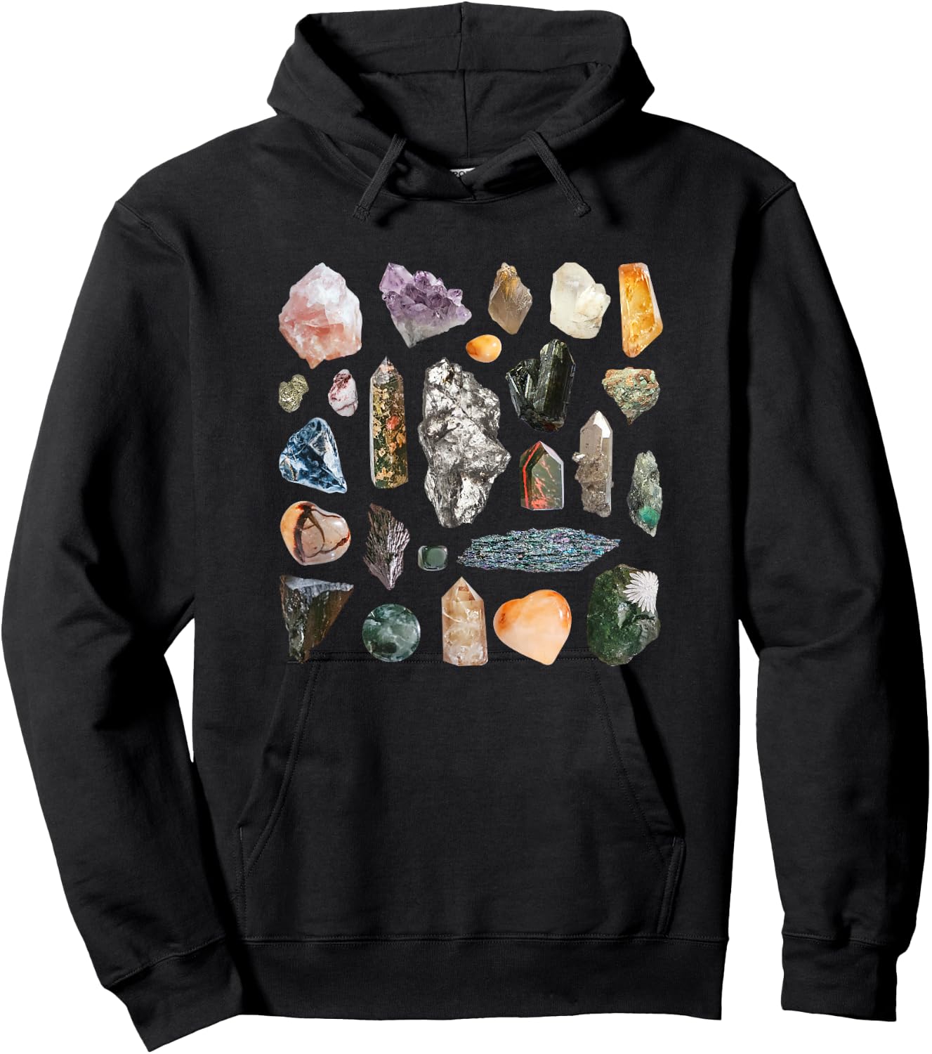 Crystals Rocks Minerals Gemstones Ores Goblincore Aesthetic Hoodie - Hoodie | Black