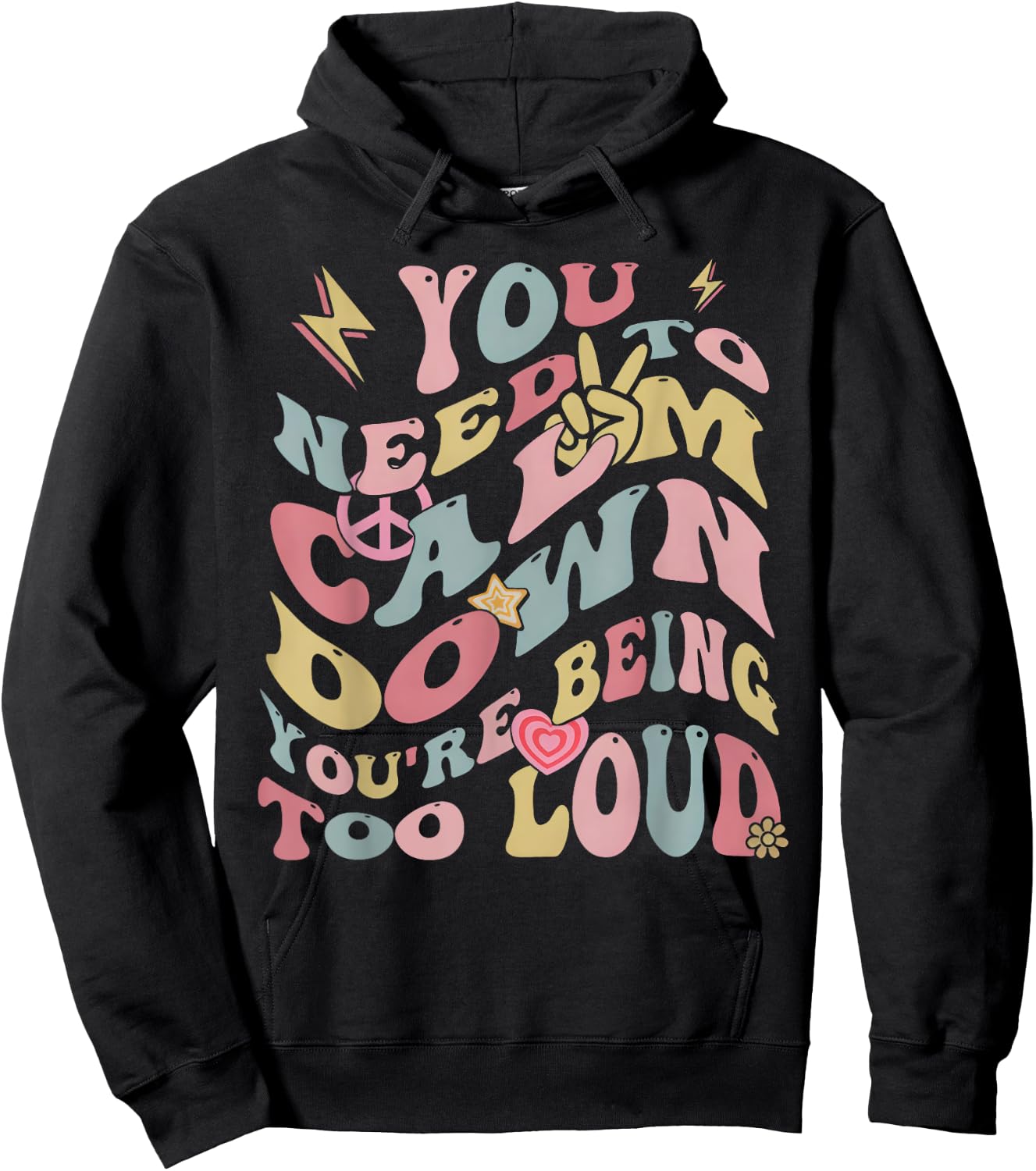 You Need To Calm Down Groovy Women Hoodie - Hoodie | Black