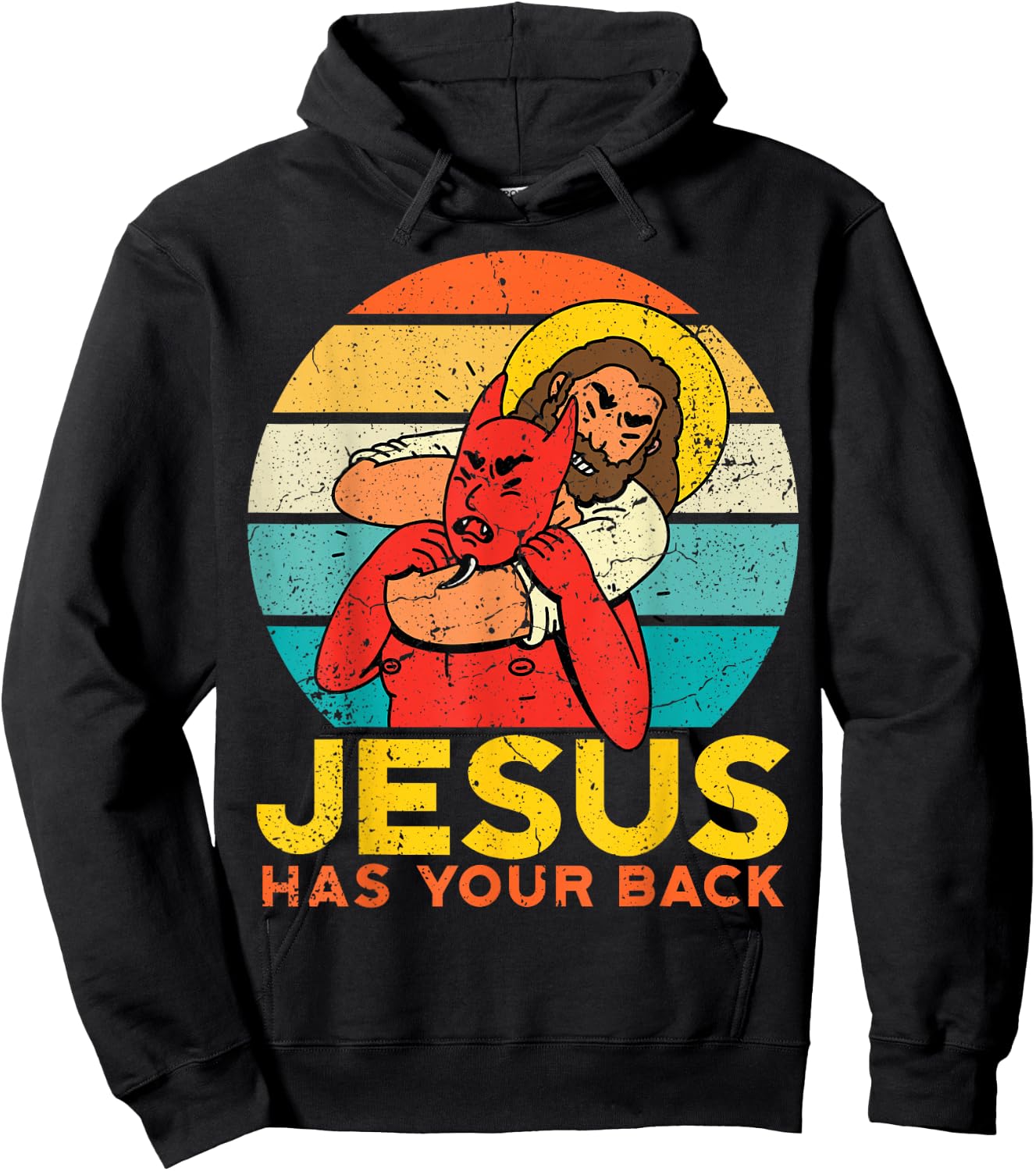 Jesus Has Your Back Jiu Jitsu Chokehold Funny Meme Hoodie - Hoodie | Black