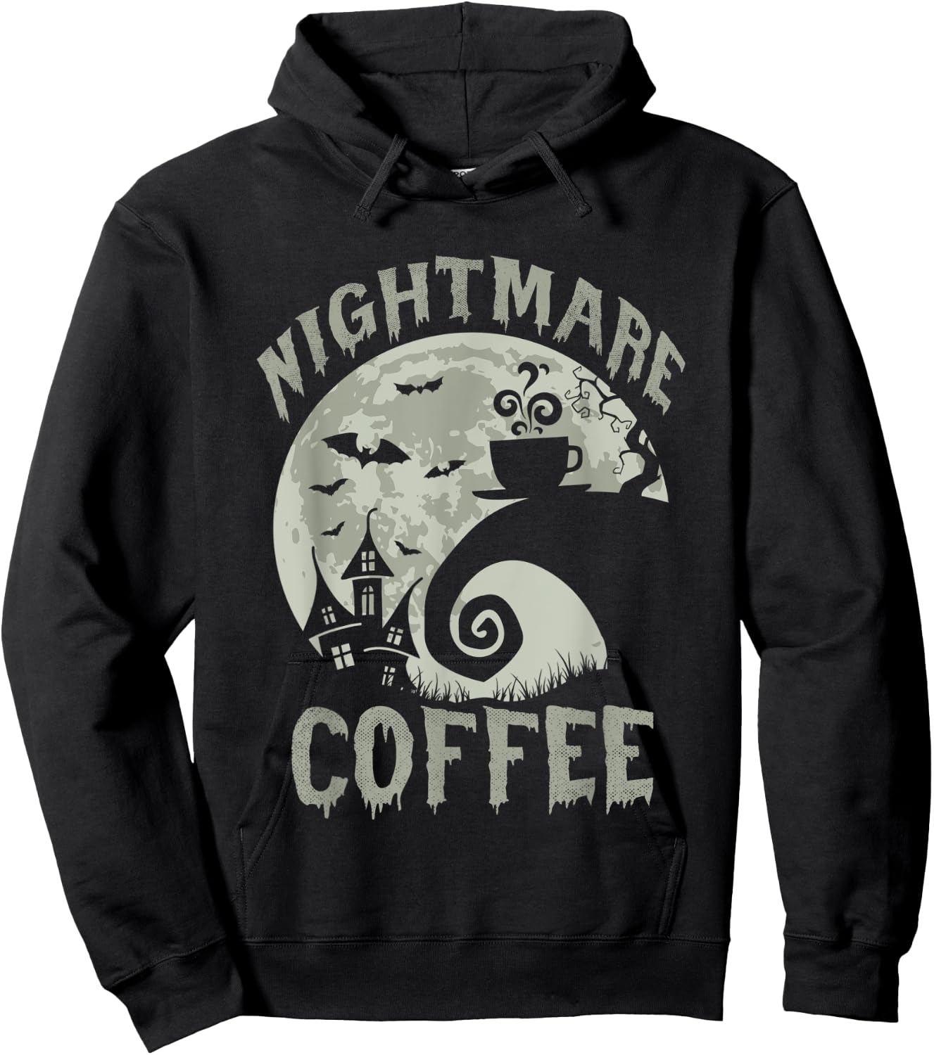Halloween Nightmare Before Coffee Lovers Funny Spooky Hoodie - Hoodie | Black