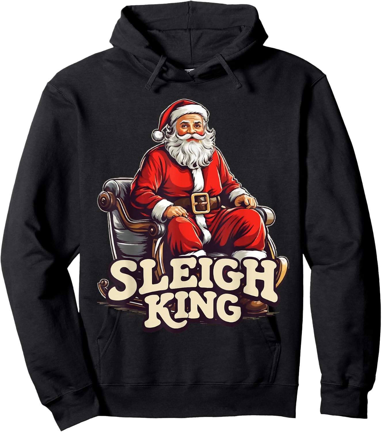 Santa Sleigh King Funny Christmas Hoodie - Hoodie | Black