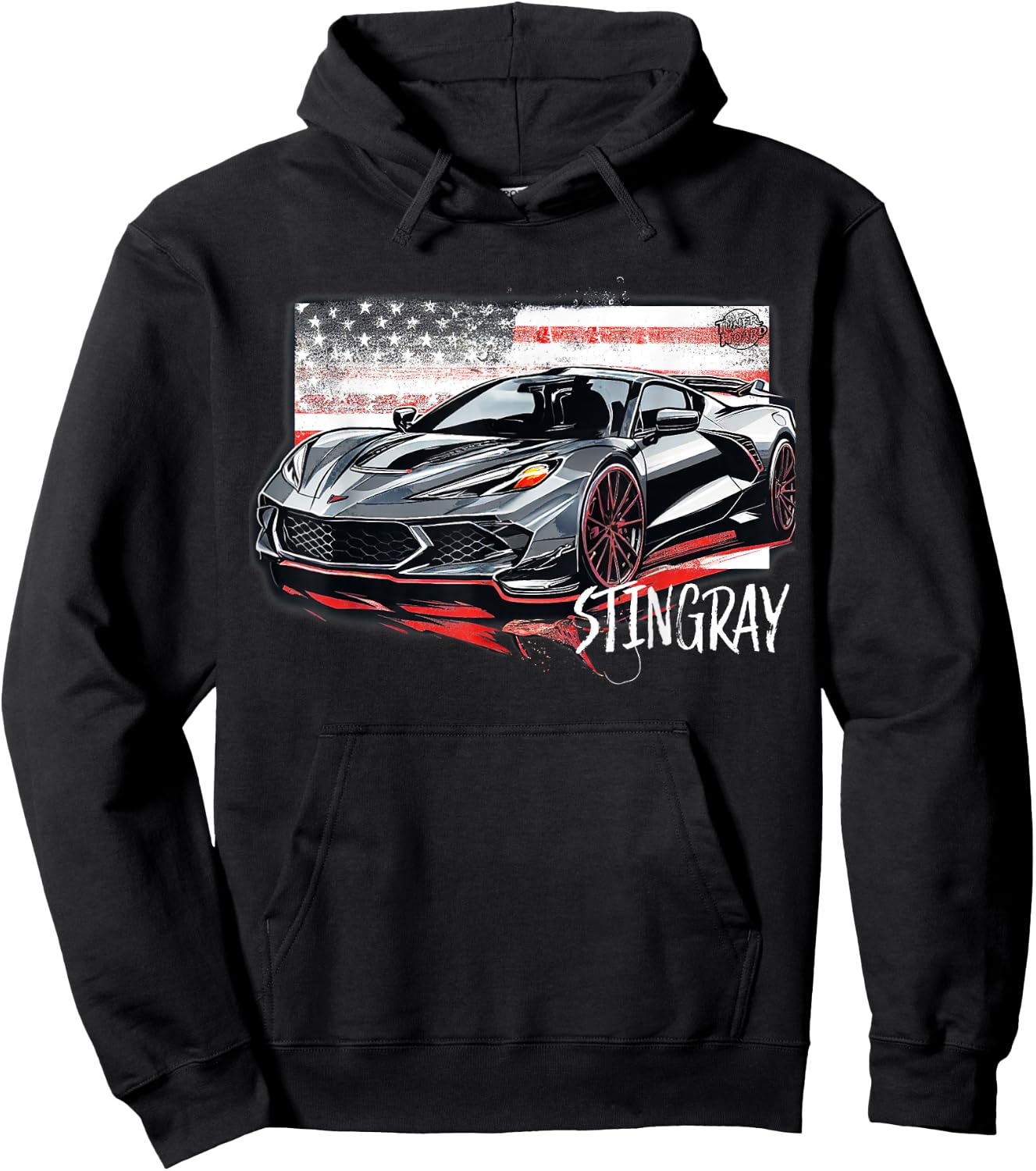 C8 American Muscle v8 Supercar Stingray Cool Vette Mechanic Hoodie - Hoodie | Black