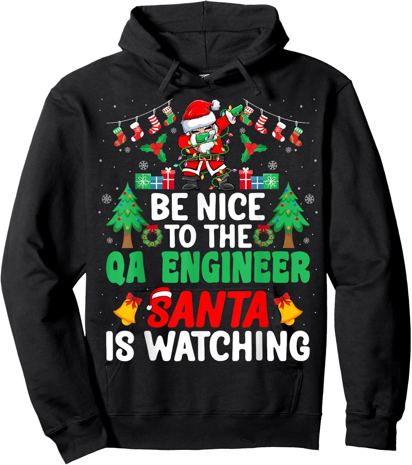 Be Nice to the QA Engineer Santa - Christmas Hoodie - Hoodie | Black