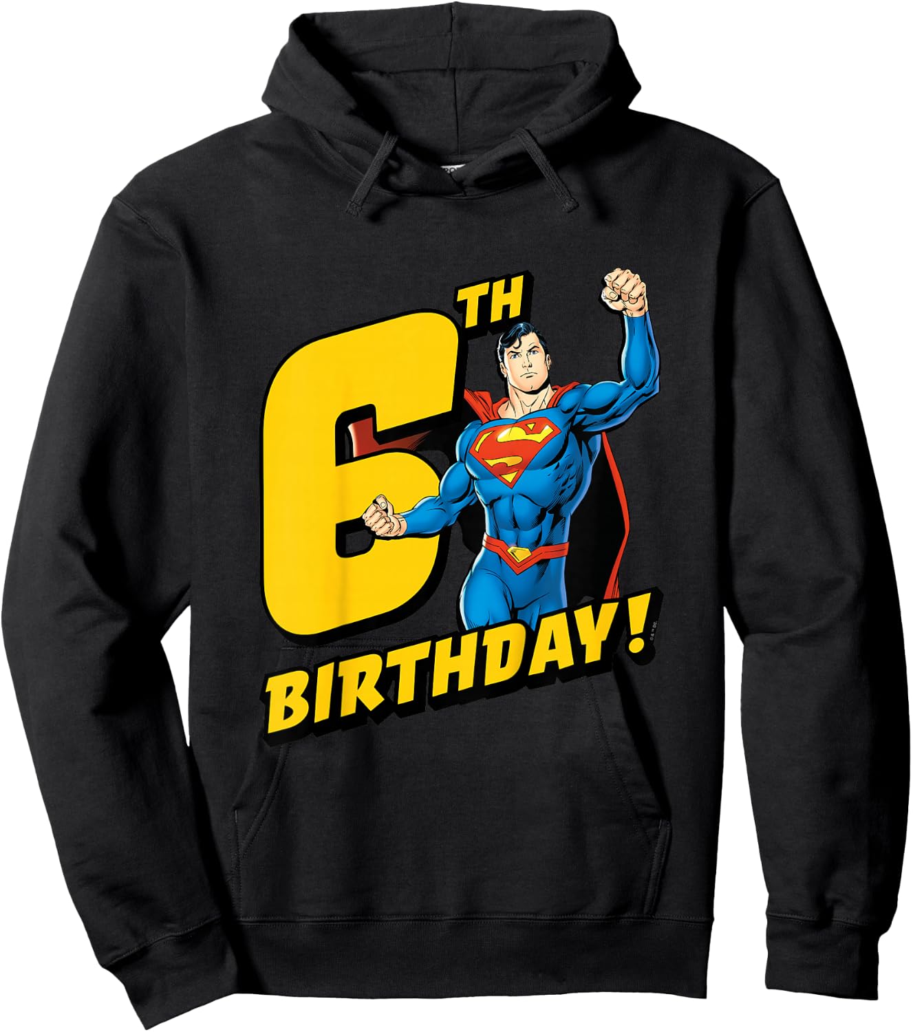 Kids Superman 6th Birthday Hoodie - Hoodie | Black
