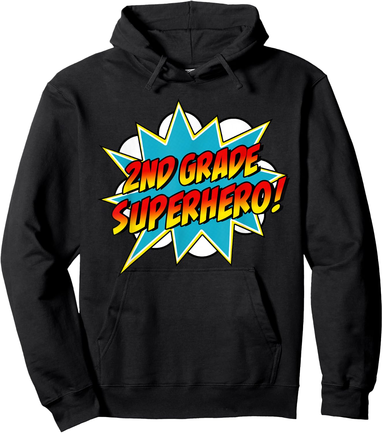 Second Grade Superhero Teacher Student 2nd Grade Comic Retro Hoodie - Hoodie | Black