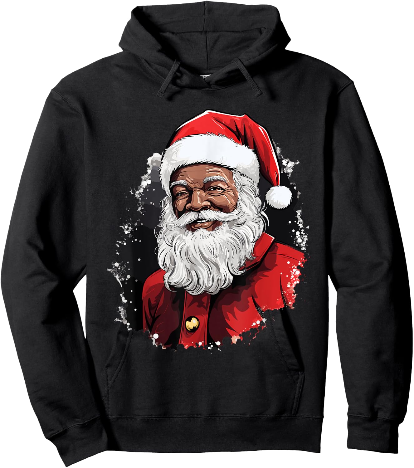Santa Claus Black Christmas Xmas Santa Afro African American Hoodie - Hoodie | Black
