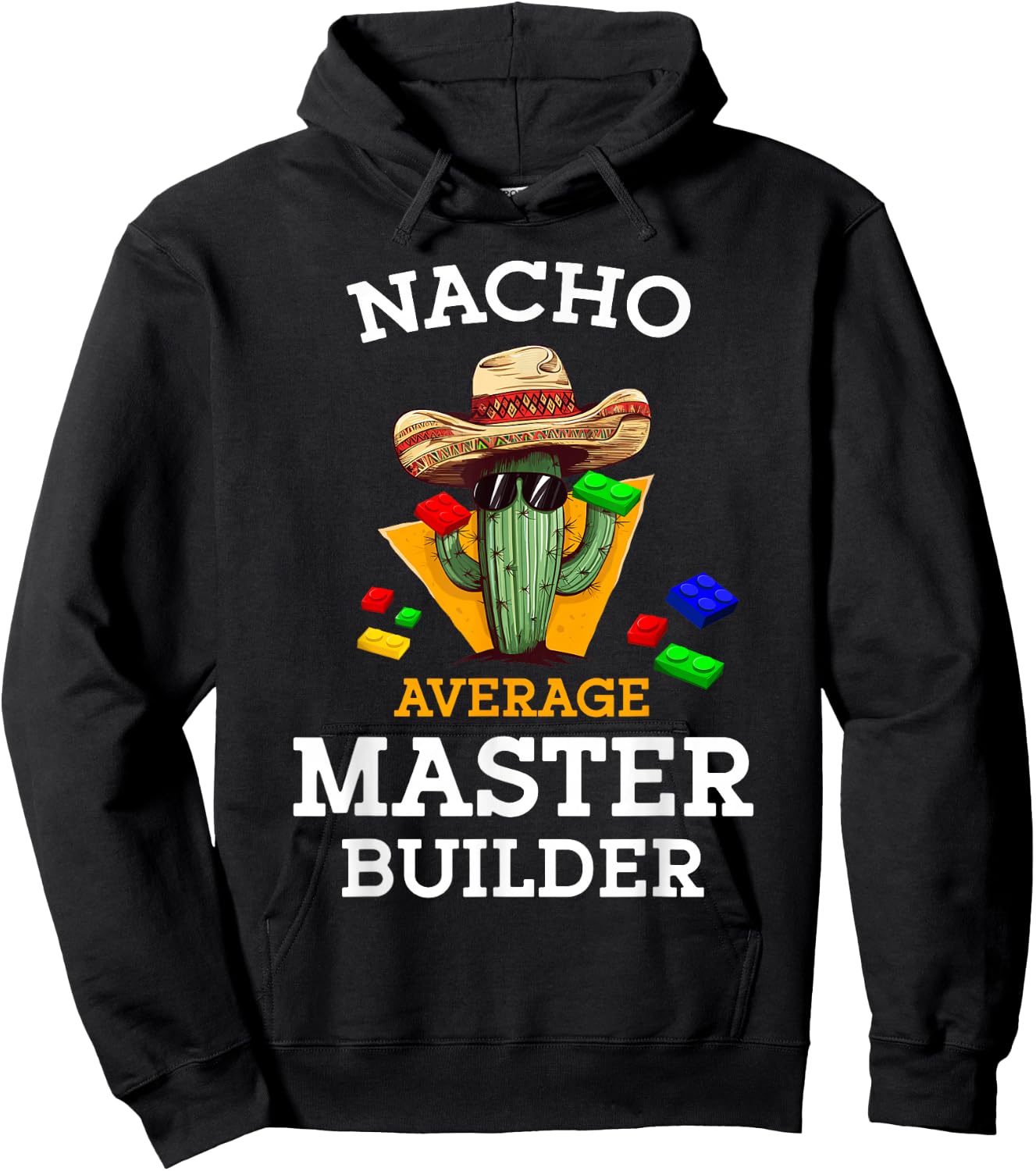 Nacho Average Master Builder Cactus Block Building Kids Boys Hoodie - Hoodie | Black