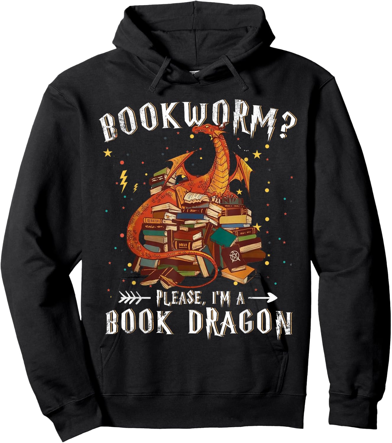 Dragon Book Shirt - Bookworm? Please I'm a Book Dragon Hoodie - Hoodie | Black