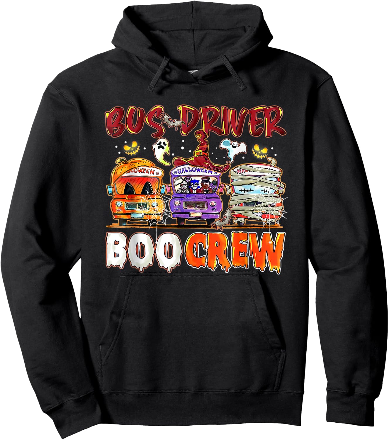 Bus Driver Boo Crew School Bus Driver Life Halloween Hoodie - Hoodie | Black