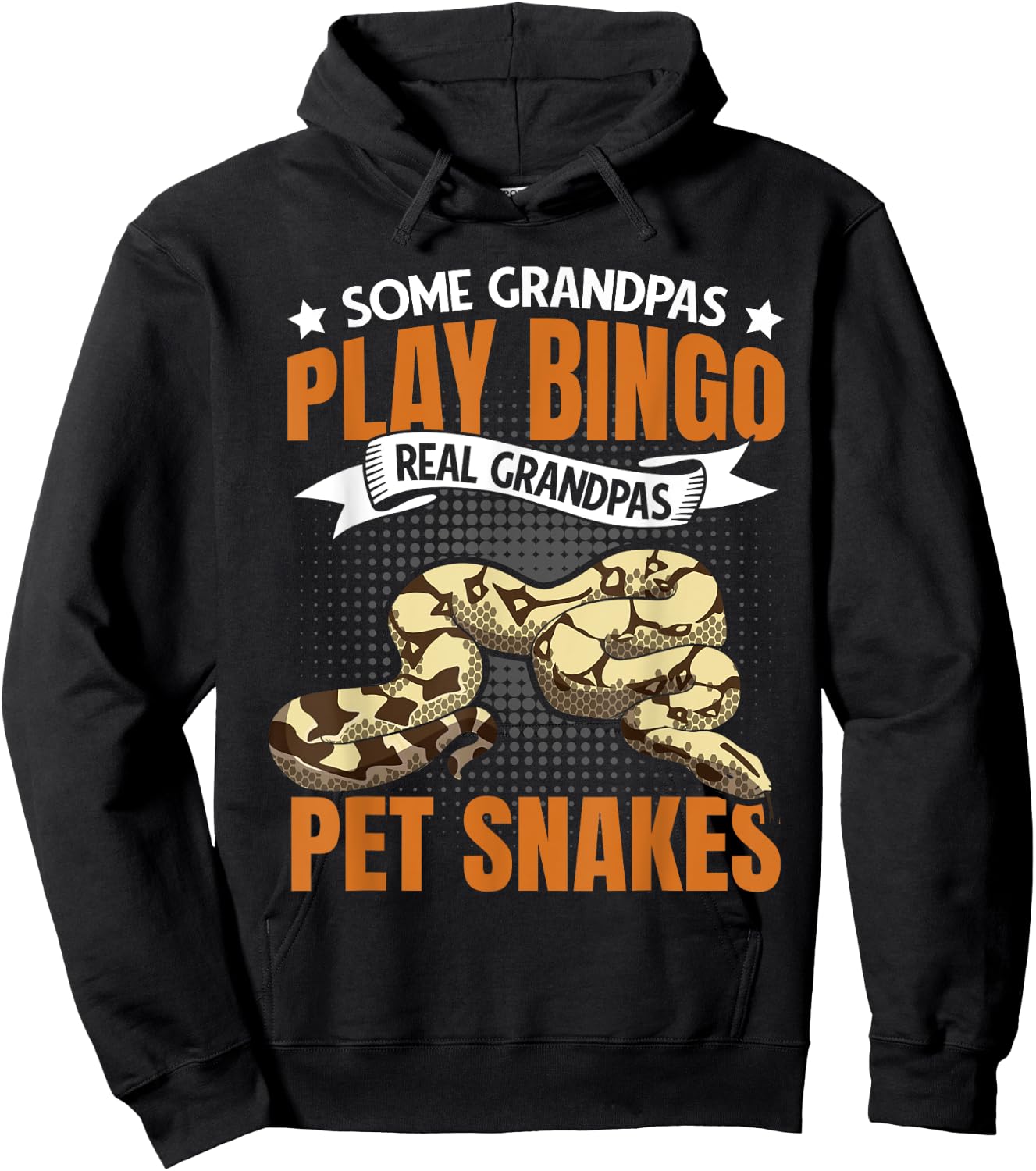 Real Grandpas Pet Snakes Old Guy Men Serpent Reptile Hoodie - Hoodie | Black
