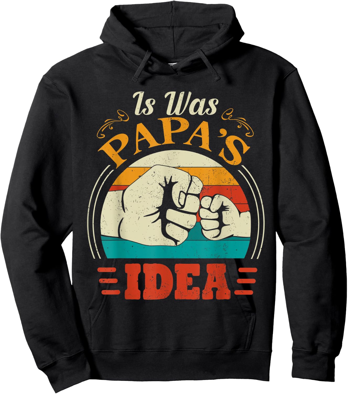 Cute Toddler - It Was Papas Idea Kids Hoodie - Hoodie | Black