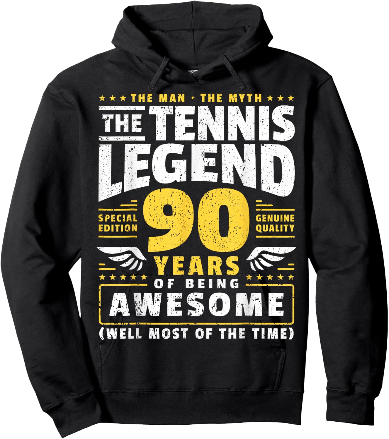 90th Birthday Tennis Player 90 Years Hoodie - Hoodie | Black