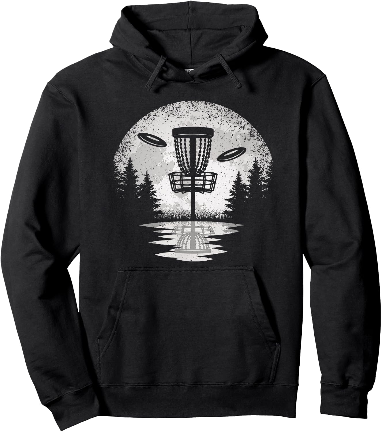 Vintage Disc Golf Basket Tree Frisbee Golf Lover Men Women Hoodie - Hoodie | Black