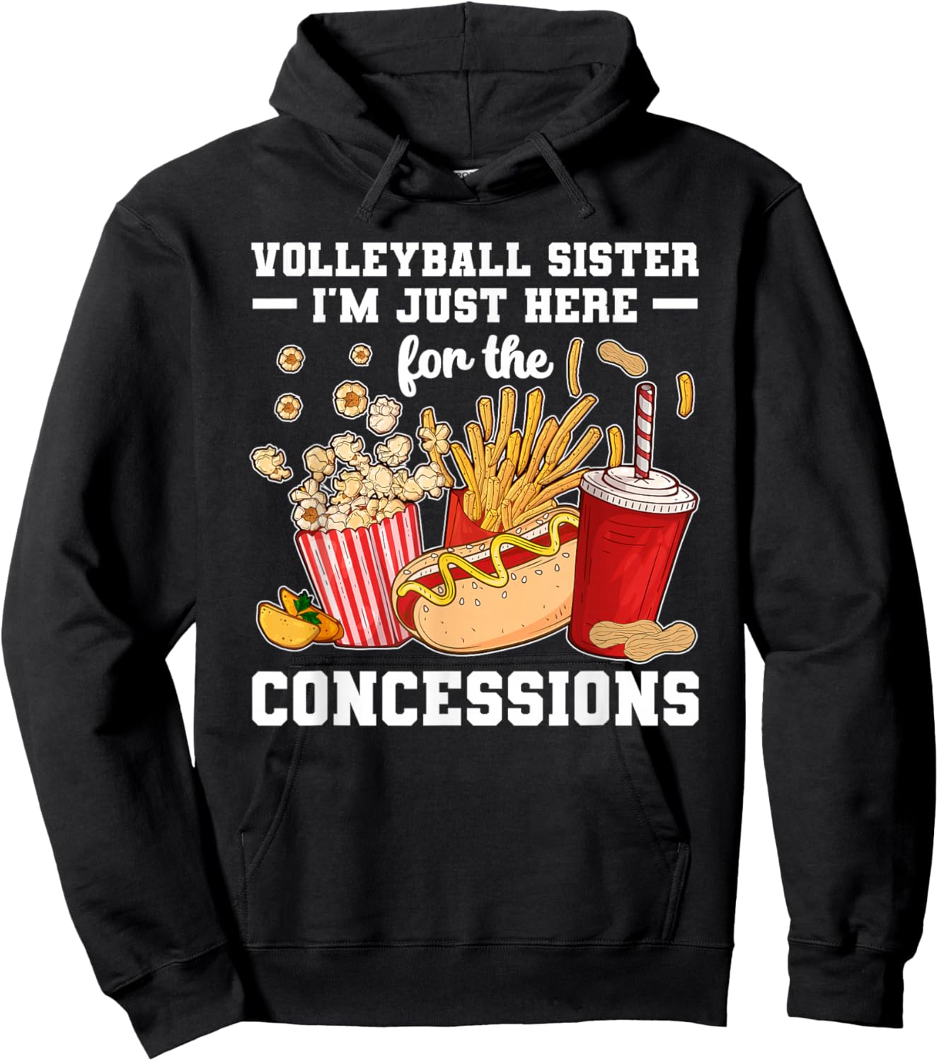Volleyball Sister Funny Sister Of A Volleyball Player Hoodie - Hoodie | Black