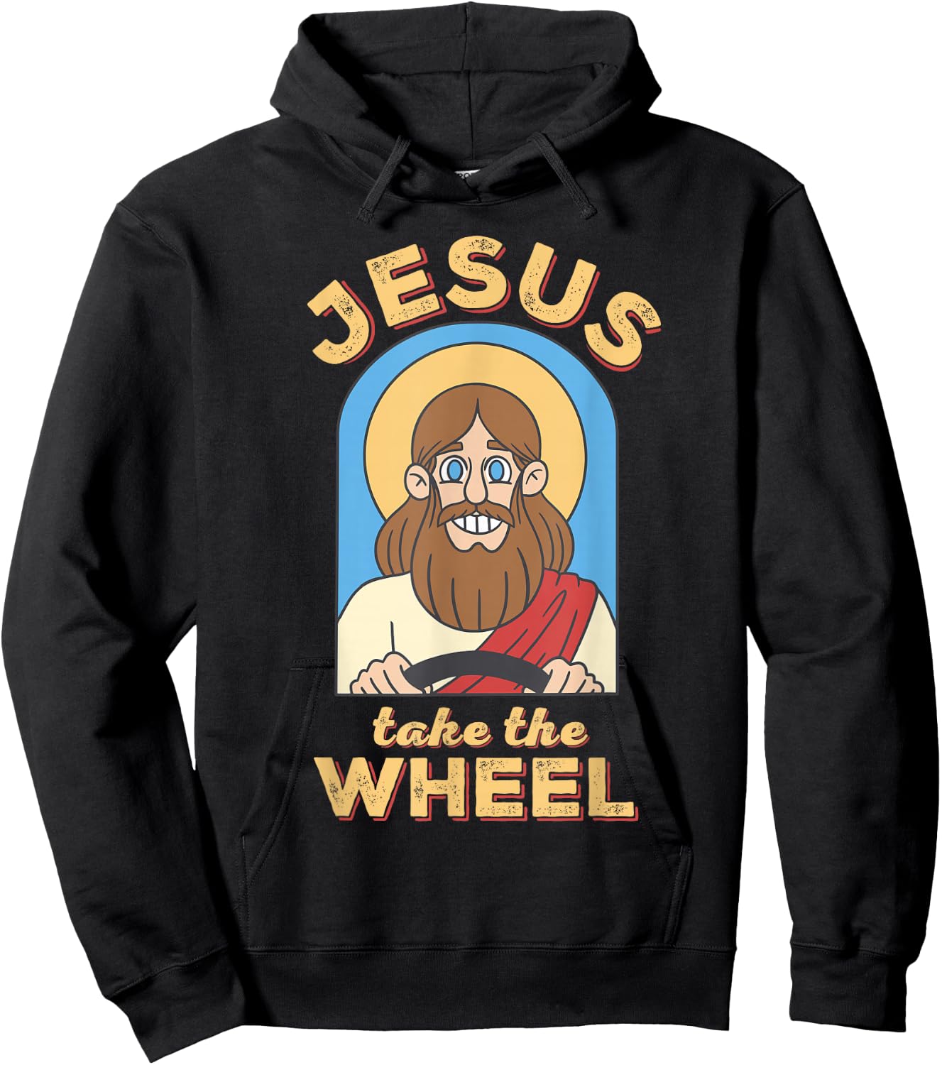 Funny Jesus Take The Wheel Christian Jesus Driving Car Hoodie - Hoodie | Black