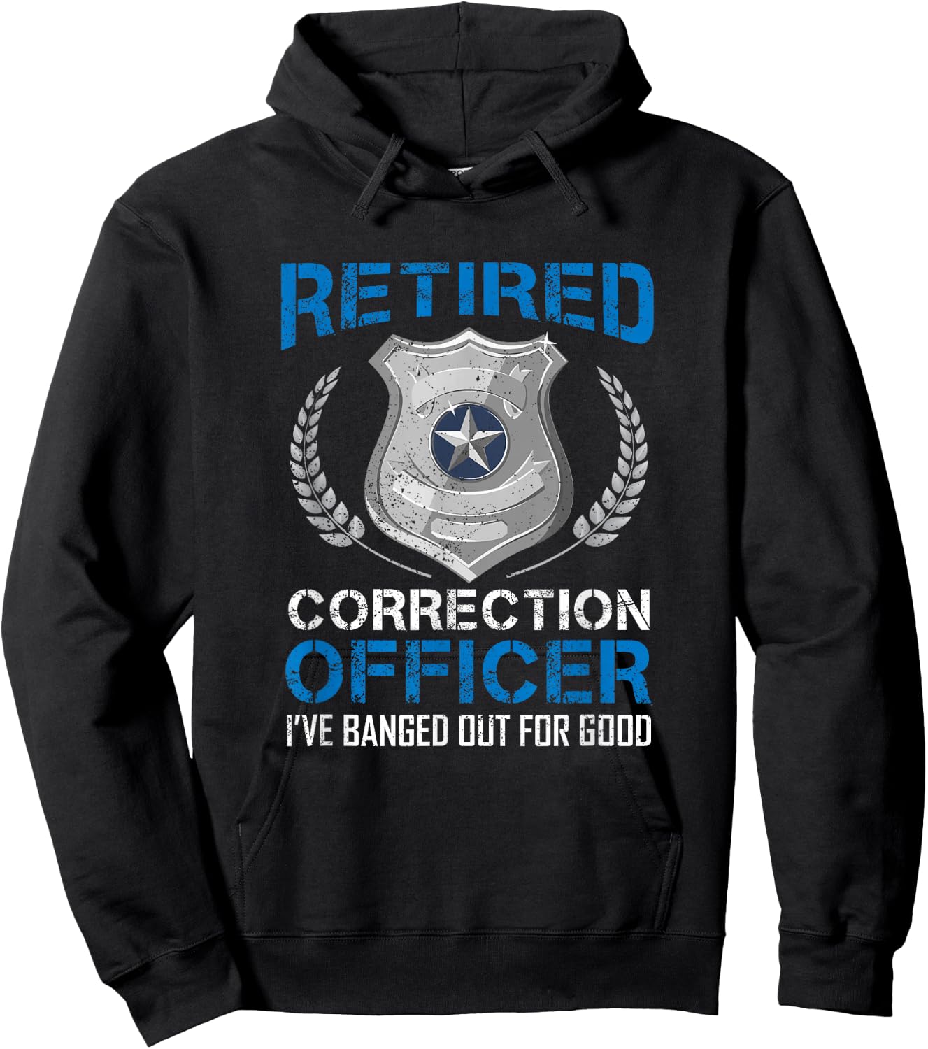 Retired Corrections Officer Badge - Men's Black Classic Fit Short Sleeve - Law Enforcement - Size Small Hoodie - Hoodie | Black