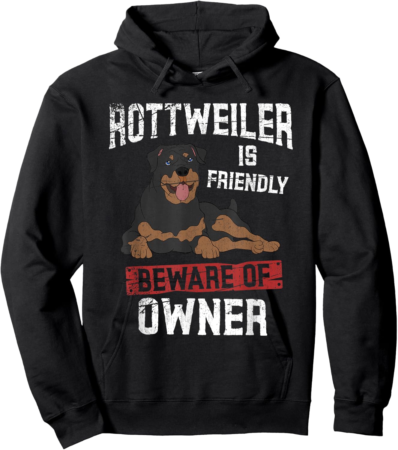 Friendly Rottie Lover Dog Pet Owner Animal Funny Rottweiler Hoodie - Hoodie | Black