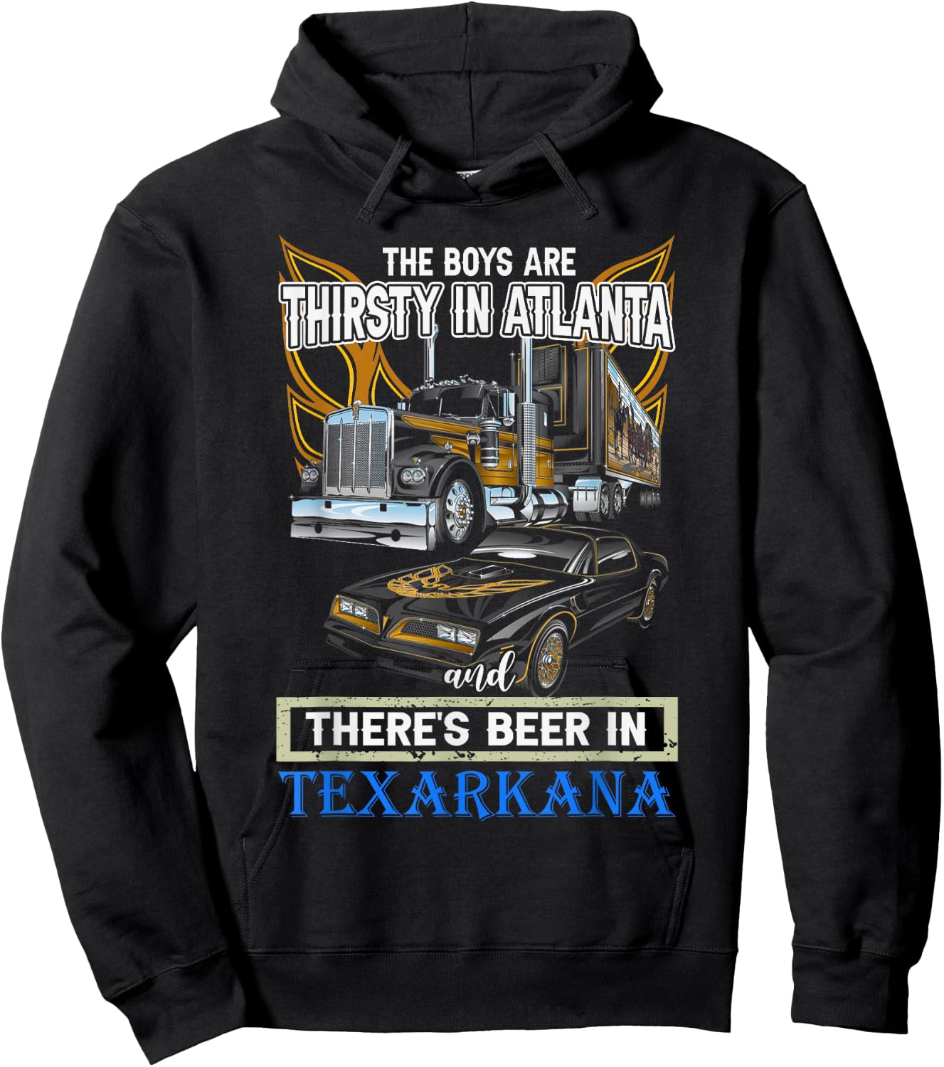 Vintage Trucking Bandit 1977 Snowman Classic Art Cars Hoodie - Hoodie | Black