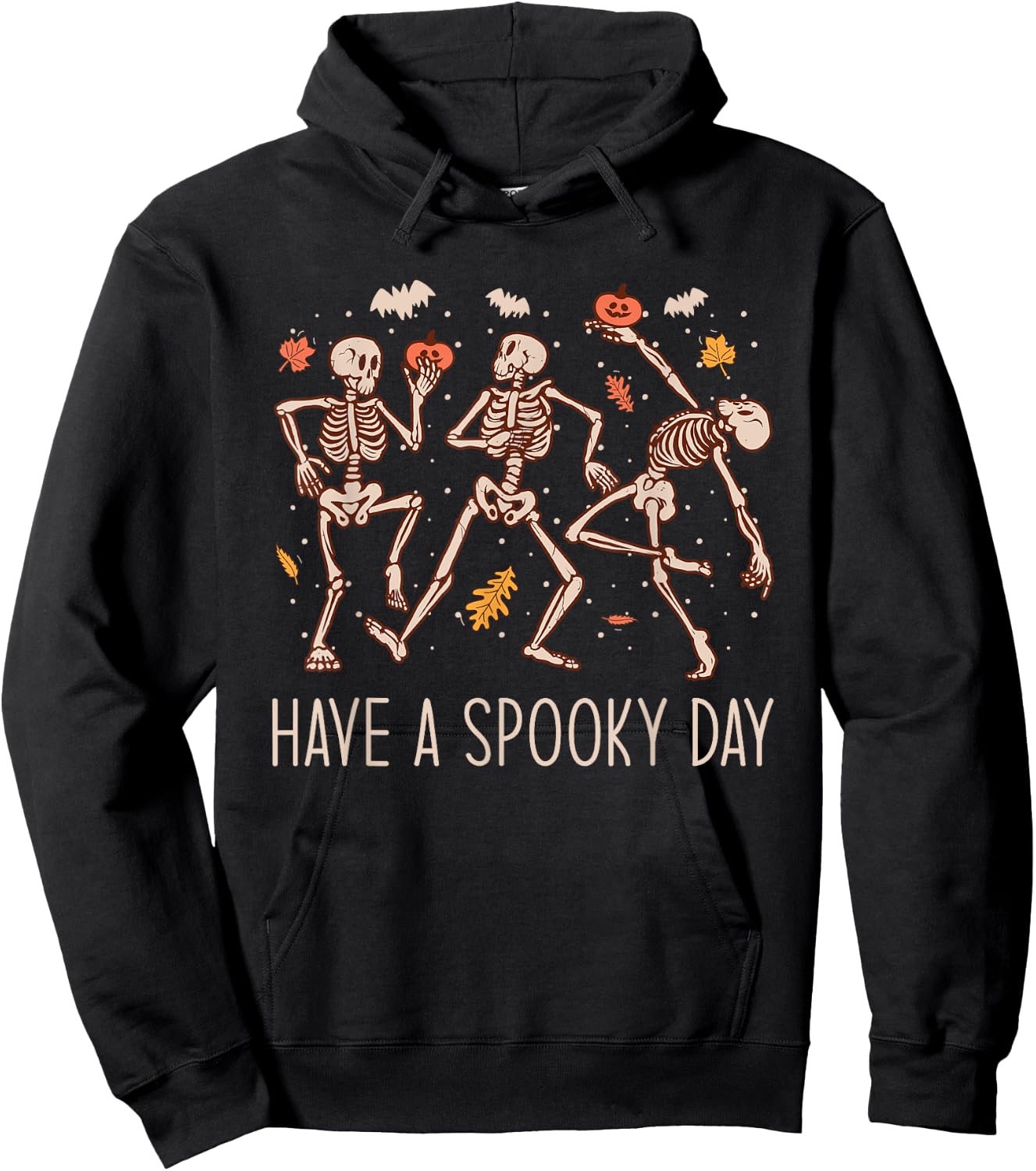 Halloween Dancing Skeletons Have a Spooky Day Fun Retro Joy Hoodie - Hoodie | Black