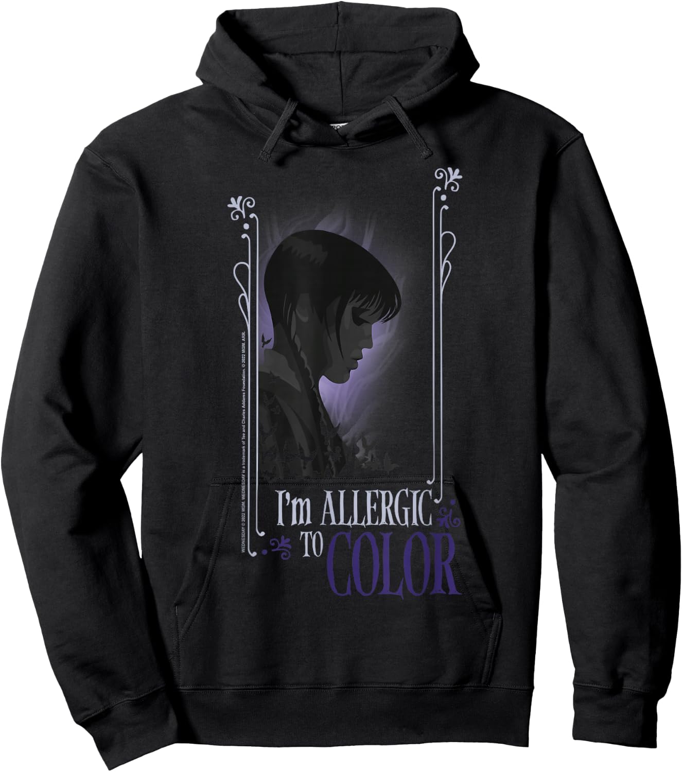 Wednesday I'm Allergic To Color Quote Hoodie - Hoodie | Black