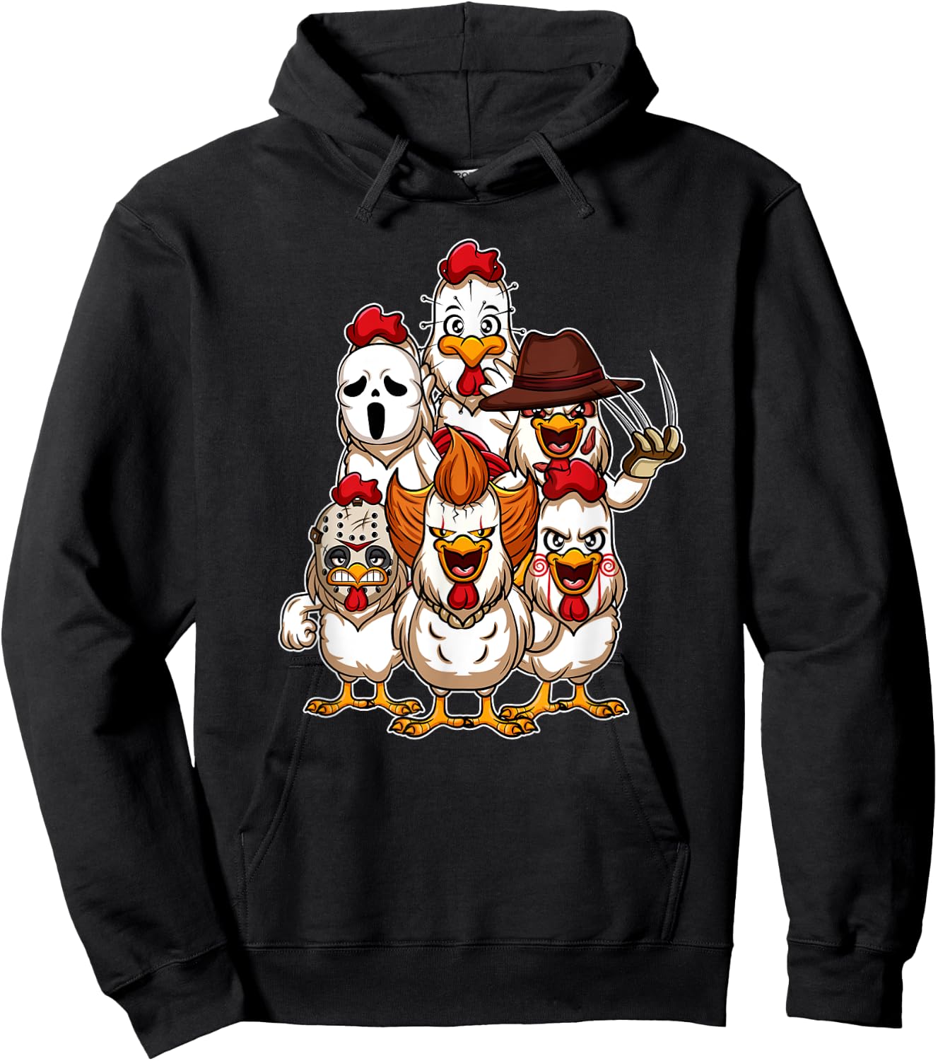 My Little Horror Crew - Halloween Chicken Horror Movie Hoodie - Hoodie | Black