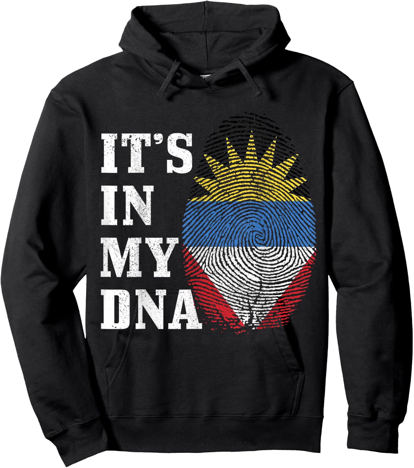 Antigua & Barbuda It's in My DNA Flag Pride Vintage Hoodie - Hoodie | Black