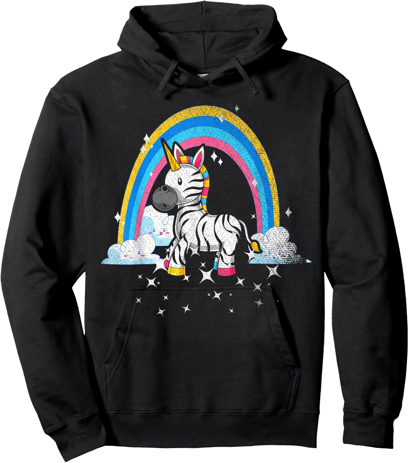 Rainbow Zebracorn Africa Animal Fantasy Zebra Unicorn Hoodie - Hoodie | Black