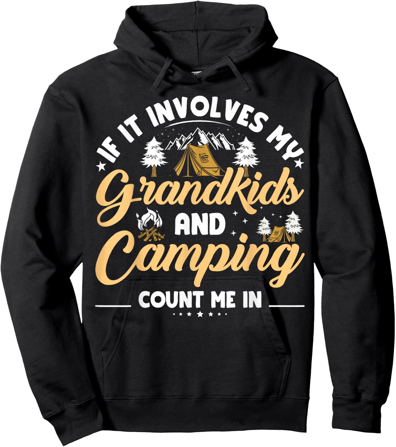 Grandkids And Camping Trip Funny Camping Grandparents Hoodie - Hoodie | Black