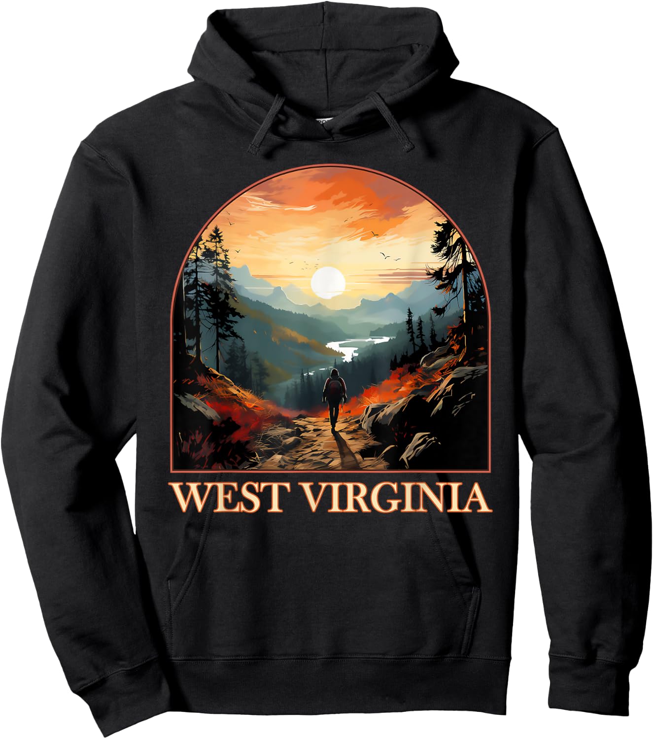 West Virginia WV Hiking Mountain State Pride Hoodie - Hoodie | Black