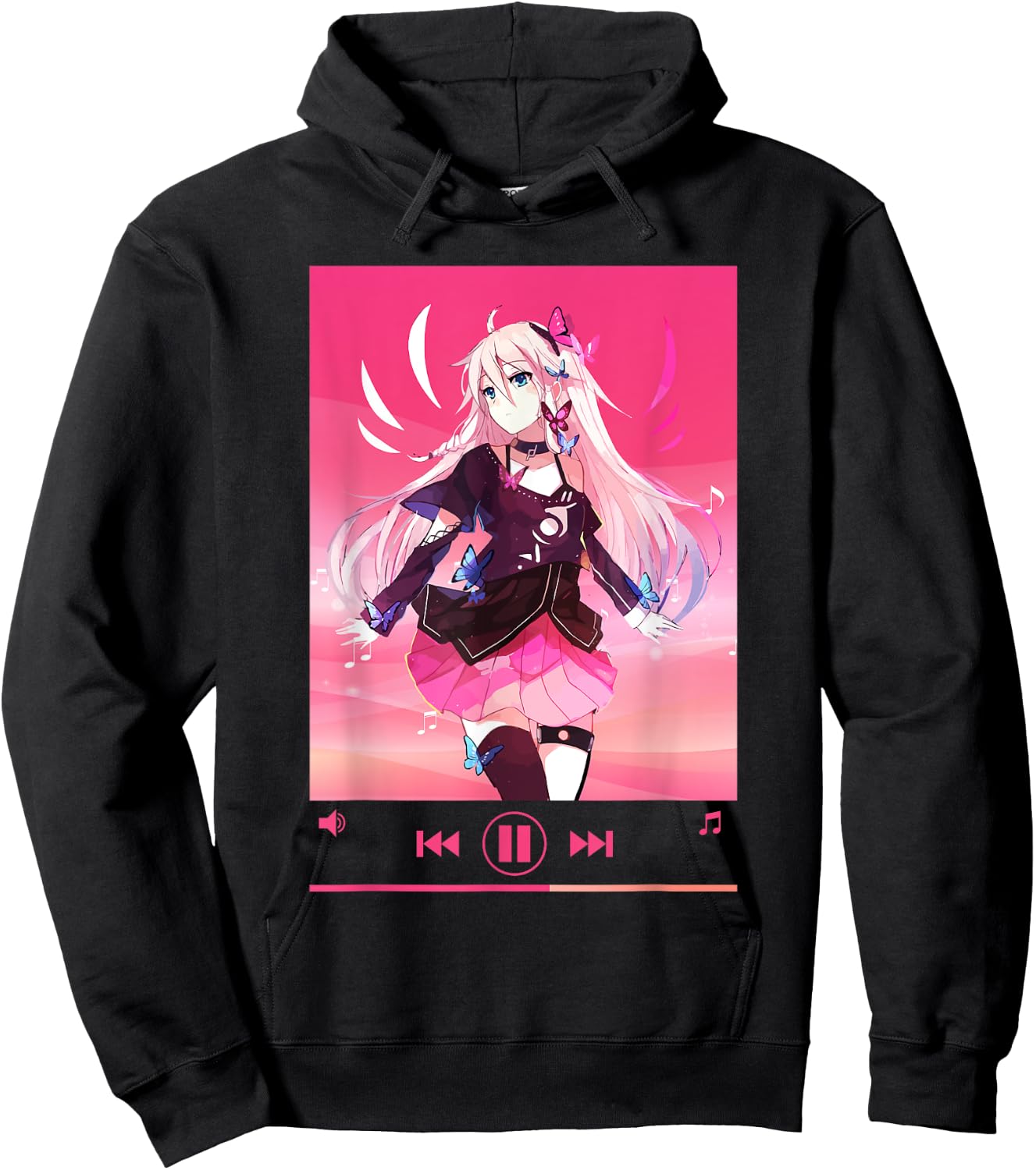 Anime Merch Anime Girl Cosplay Aesthetic Vaporwave Manga Hoodie - Hoodie | Black