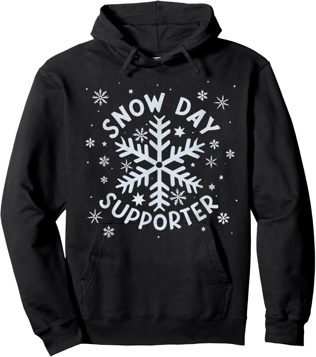 Snow Day Supporter Snowflake Winter Let It Snow Hoodie - Hoodie | Black