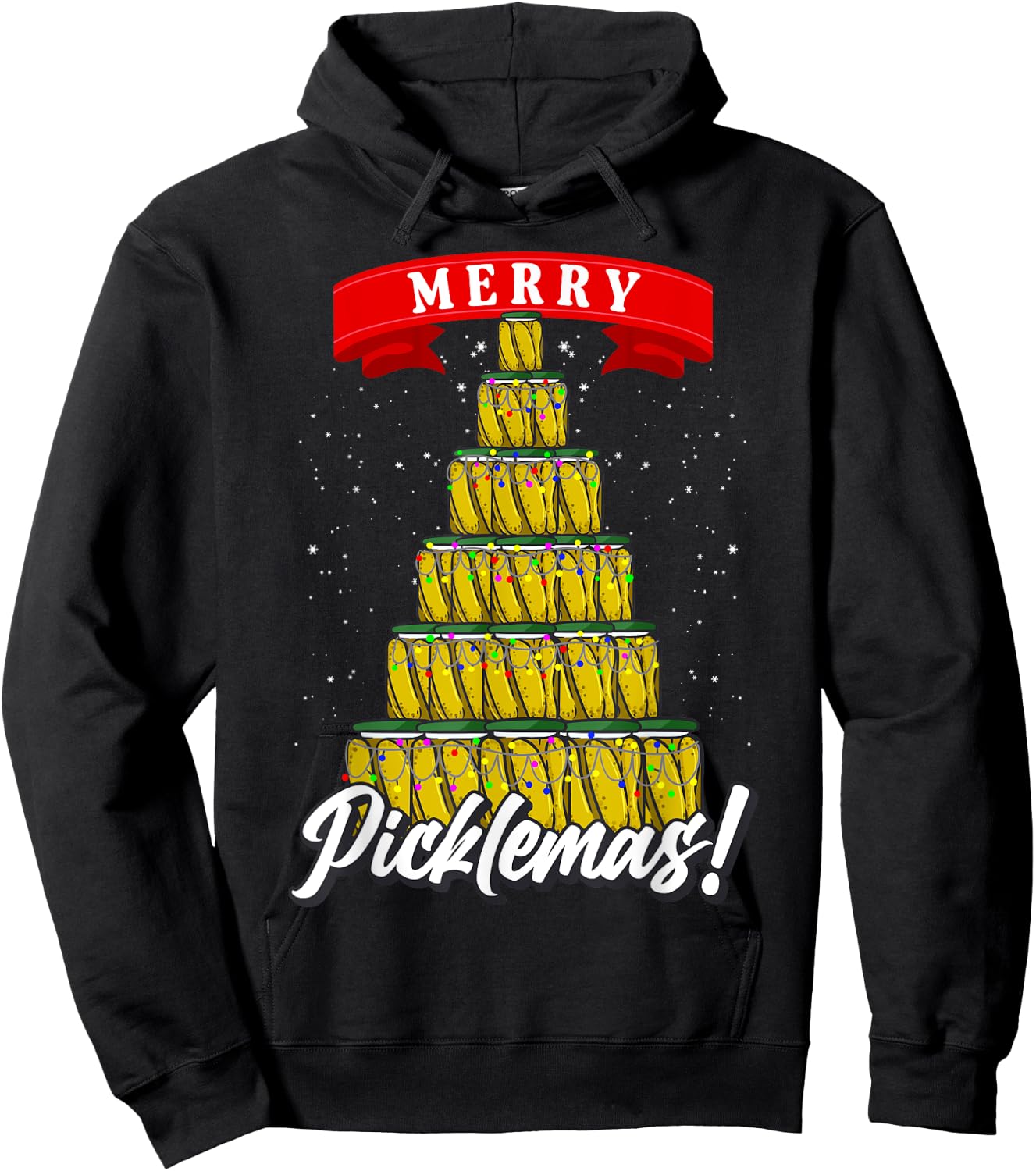 Pickle Gifts Men Women Fermentation Ugly Christmas Pickle Hoodie - Hoodie | Black