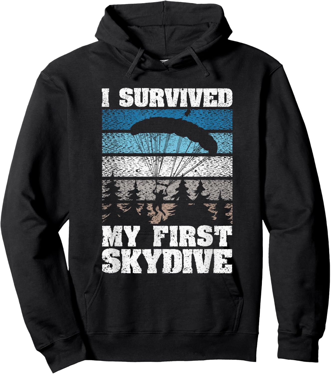 I Survived My First Skydive Funny Skydiving Skydiver Hoodie - Hoodie | Black