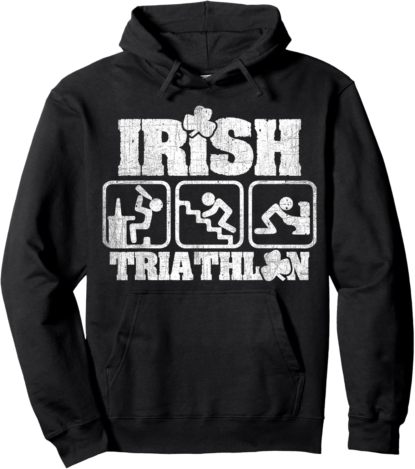 Irish Triathlon St. Patrick's Day Day Drinking Party Hoodie - Hoodie | Black