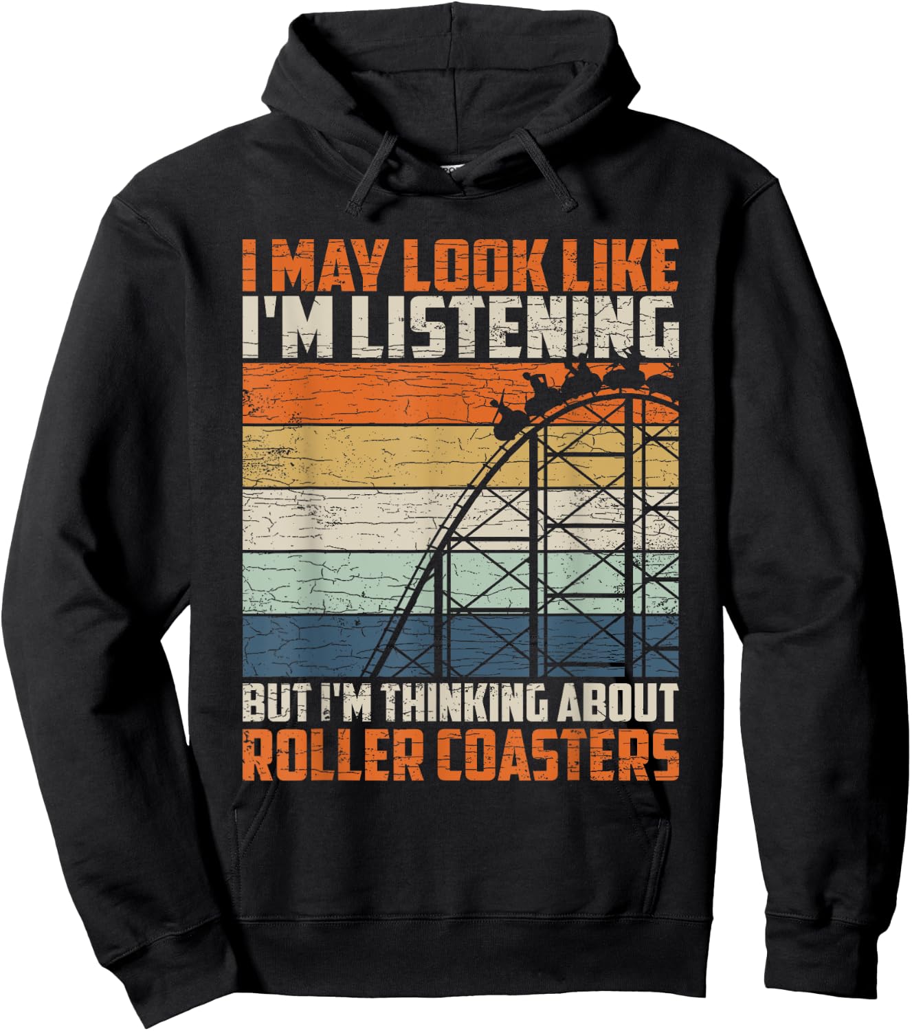 Vintage Roller Coaster Hoodie - Hoodie | Black