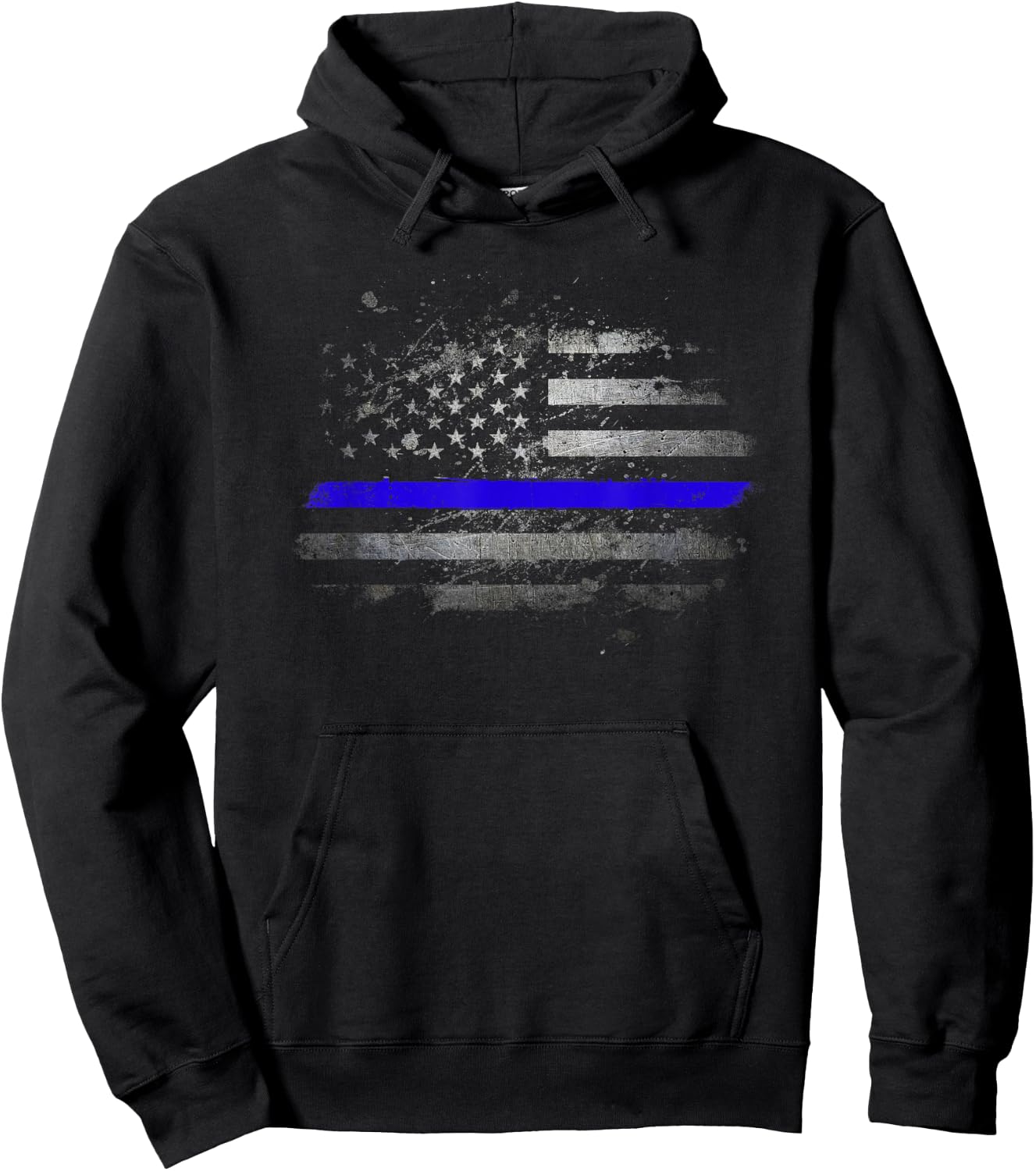 USA Flag Police Support Patriotic Law Enforcement Officer Hoodie - Hoodie | Black