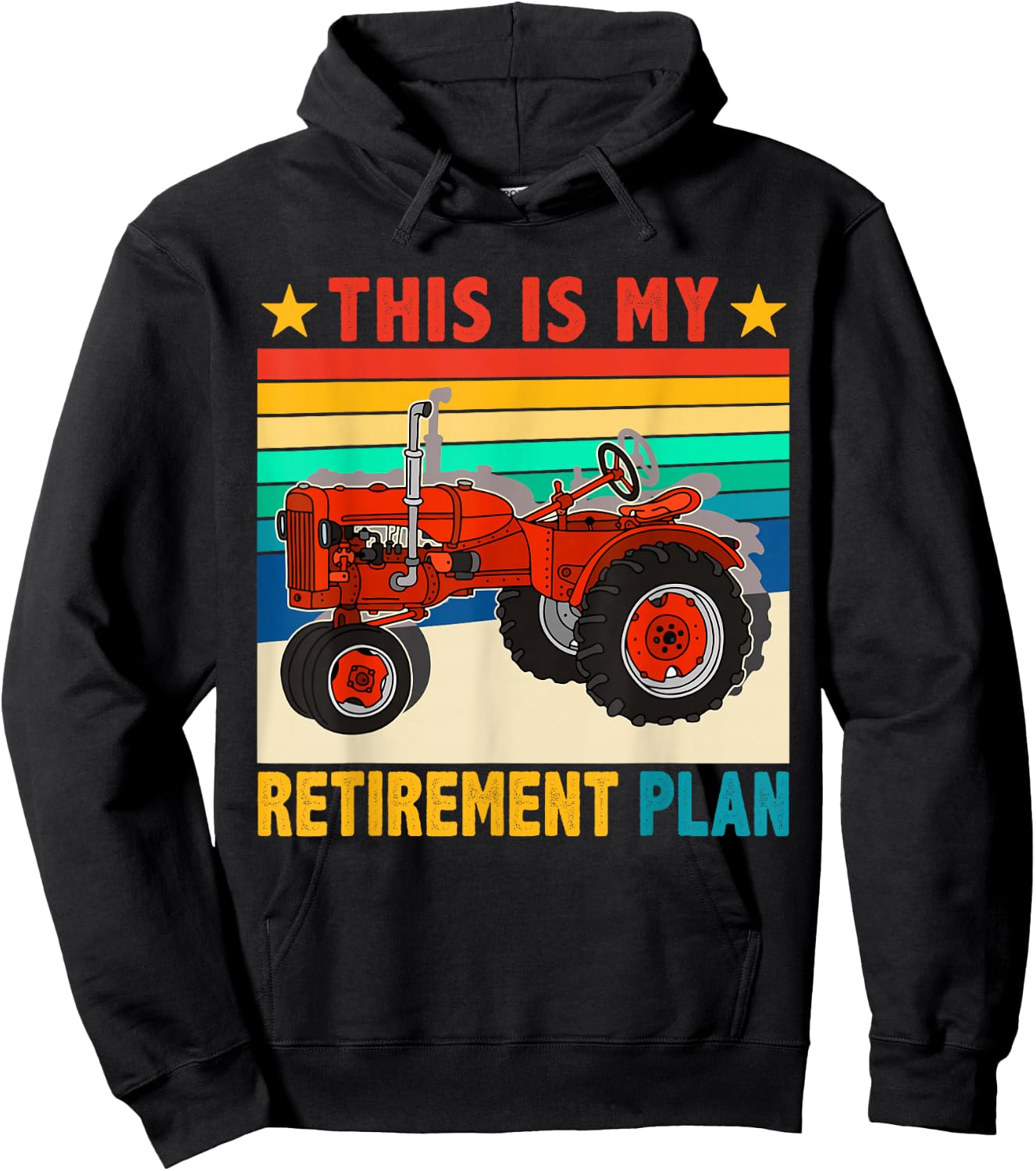 Vintage Retro This Is My Retirement Plan Funny Tractor Lover Hoodie - Hoodie | Black