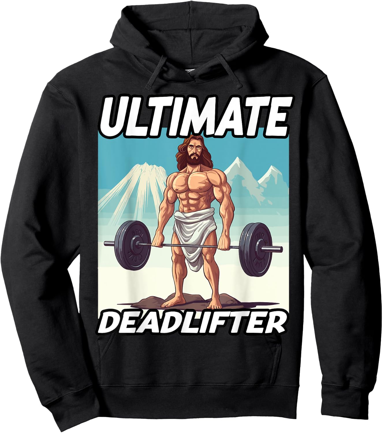 Funny Jesus Gym Workout Ultimate Deadlifter Jesus Hoodie - Hoodie | Black