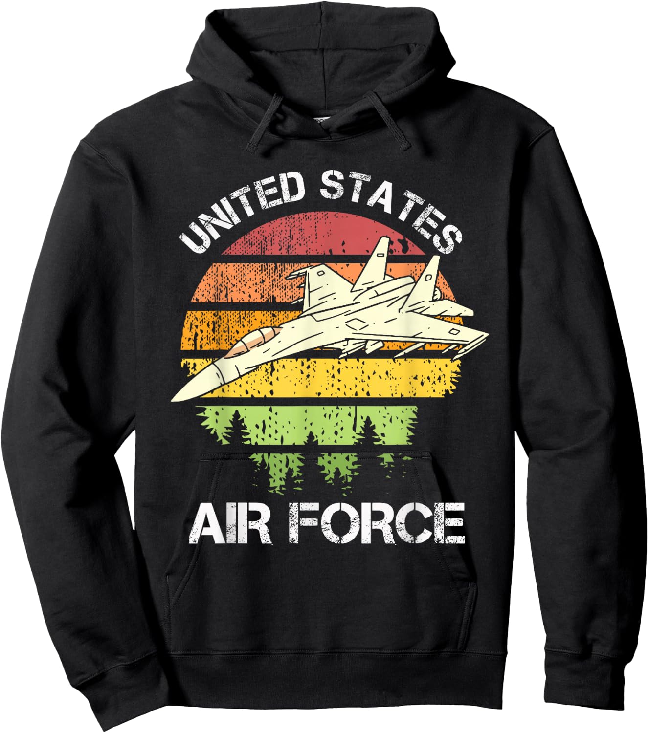 United States Air Force Retro Vintage Hoodie - Hoodie | Black