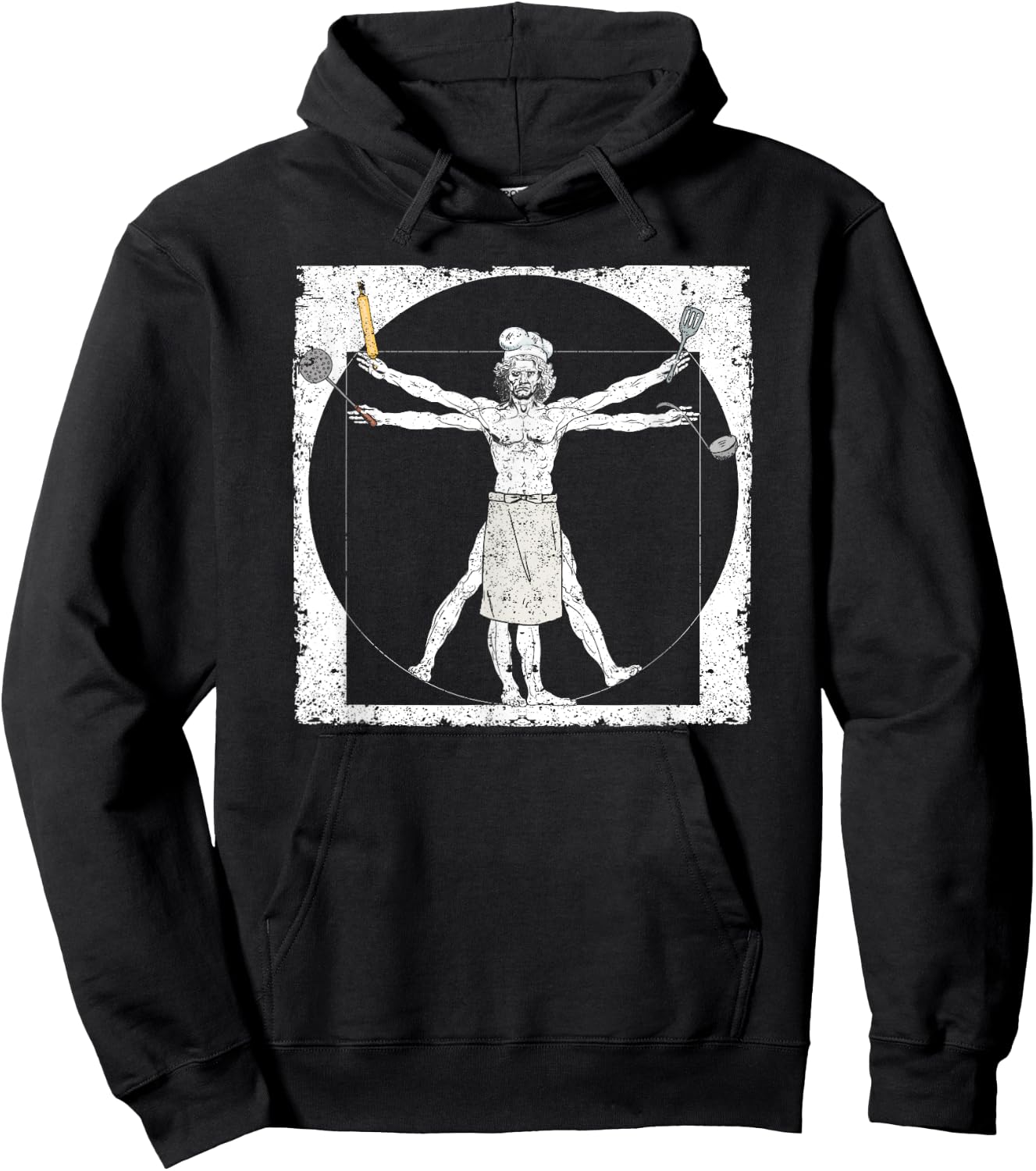 Chef Vitruvian Da Vinci Funny Cooking Chief Cook Culinary Hoodie - Hoodie | Black
