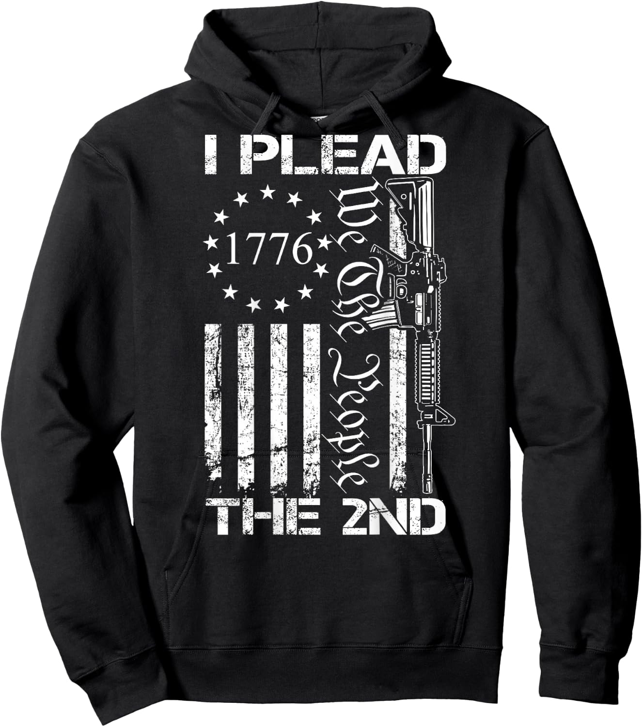 I Plead The 2nd Amendment We The People AR15 Pro Gun (BACK) Hoodie - Hoodie | Black