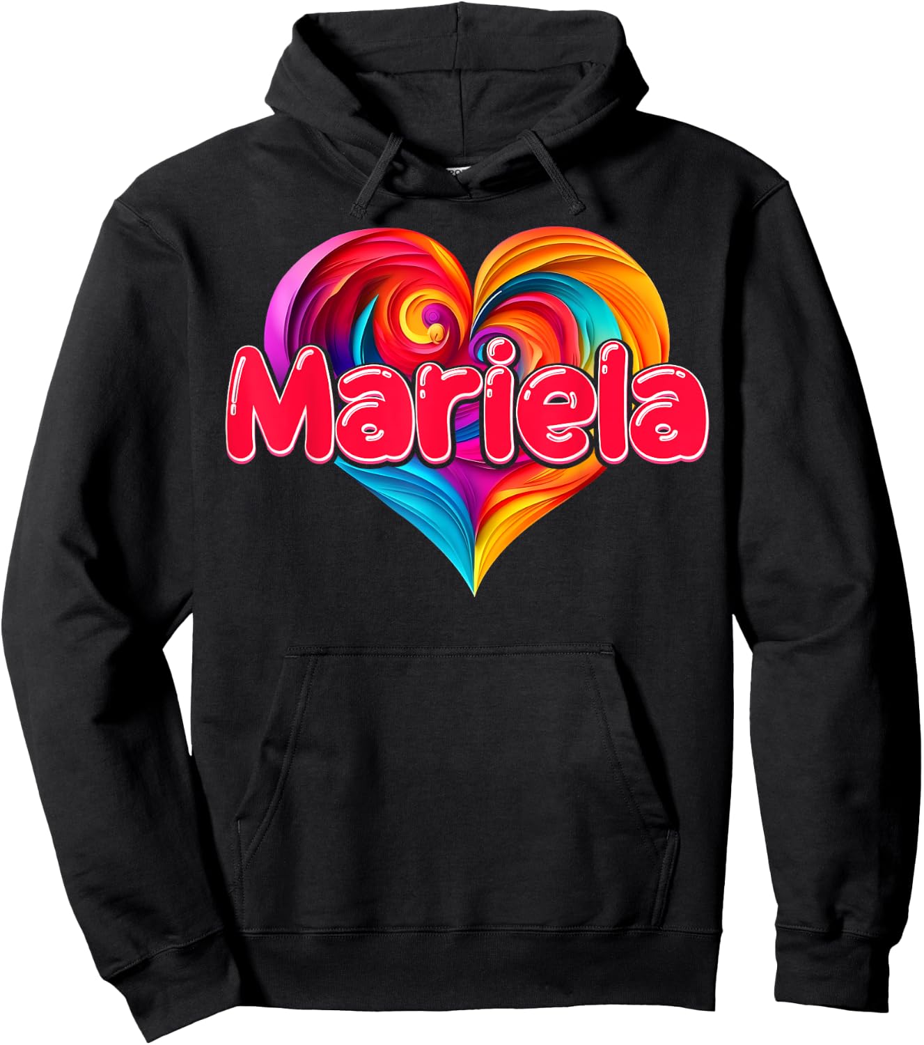 I Heart Love Mariela First Name Colorful Named Hoodie - Hoodie | Black