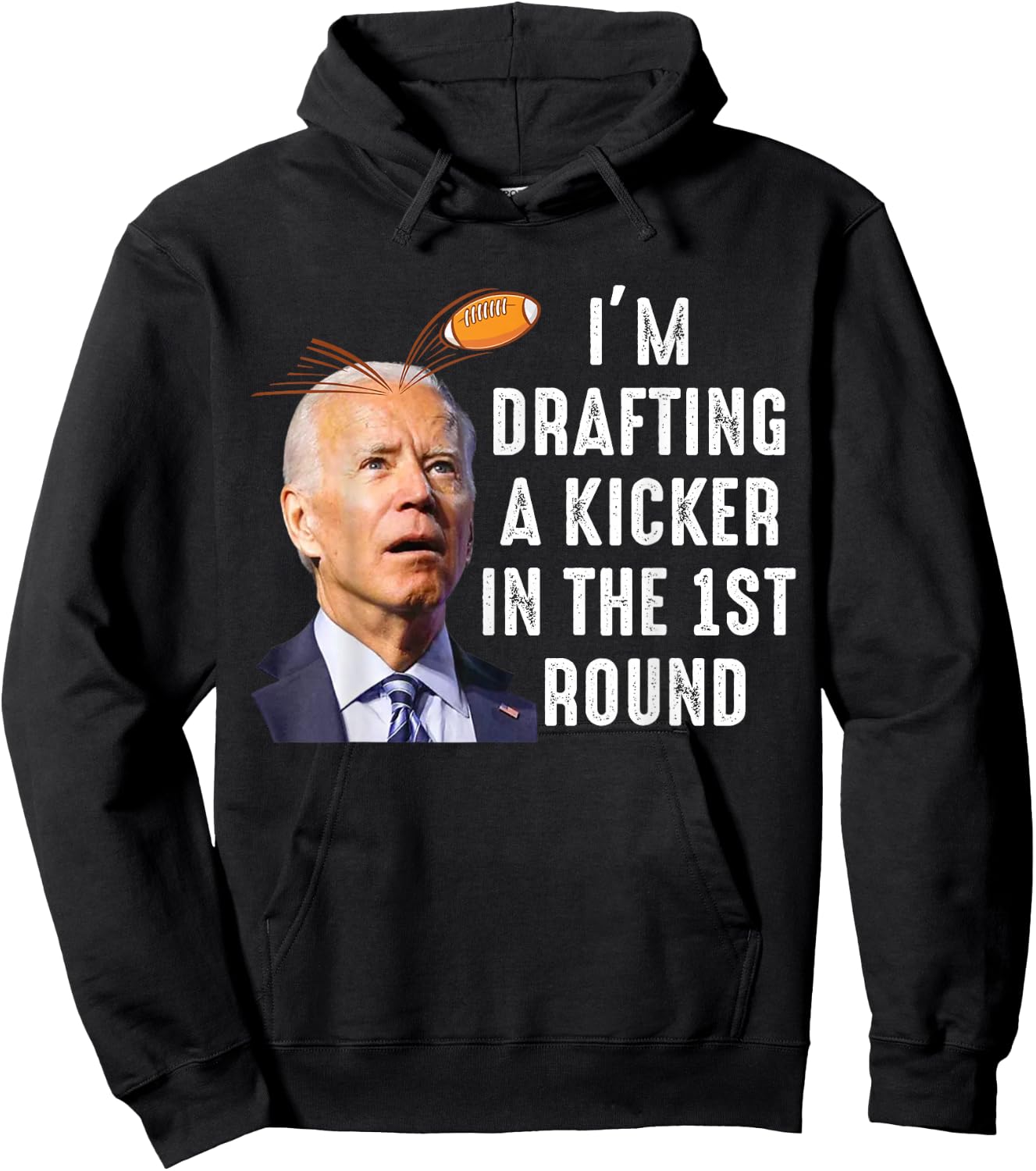 Confused Drafting Kicker Funny Fantasy Football Draft Party Hoodie - Hoodie | Black