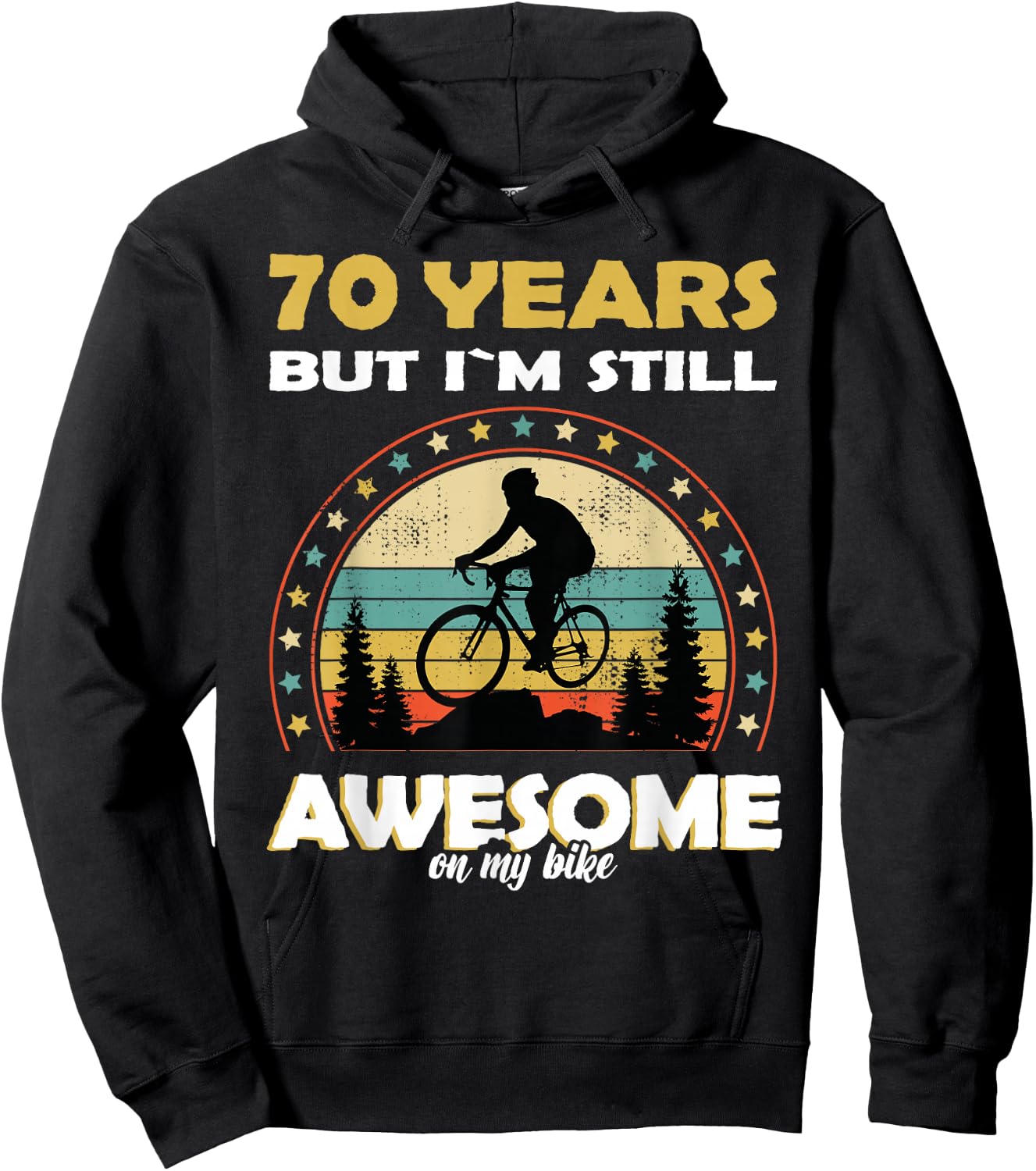 Funny bike & Bicycle cycle awesome 70 years old birthday Hoodie - Hoodie | Black
