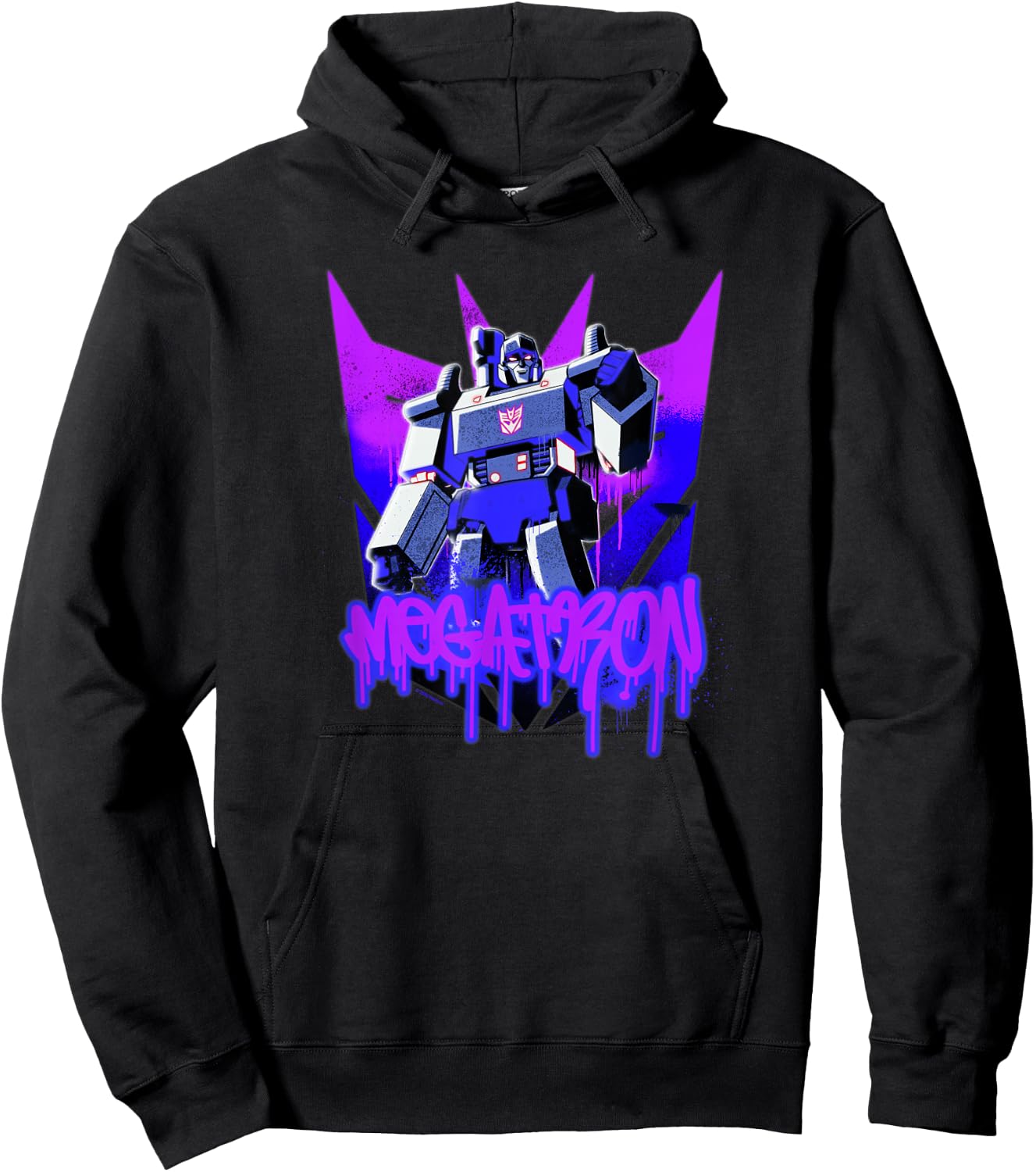 Transformers Megatron Graffiti Painted Wall Portrait Hoodie - Hoodie | Black