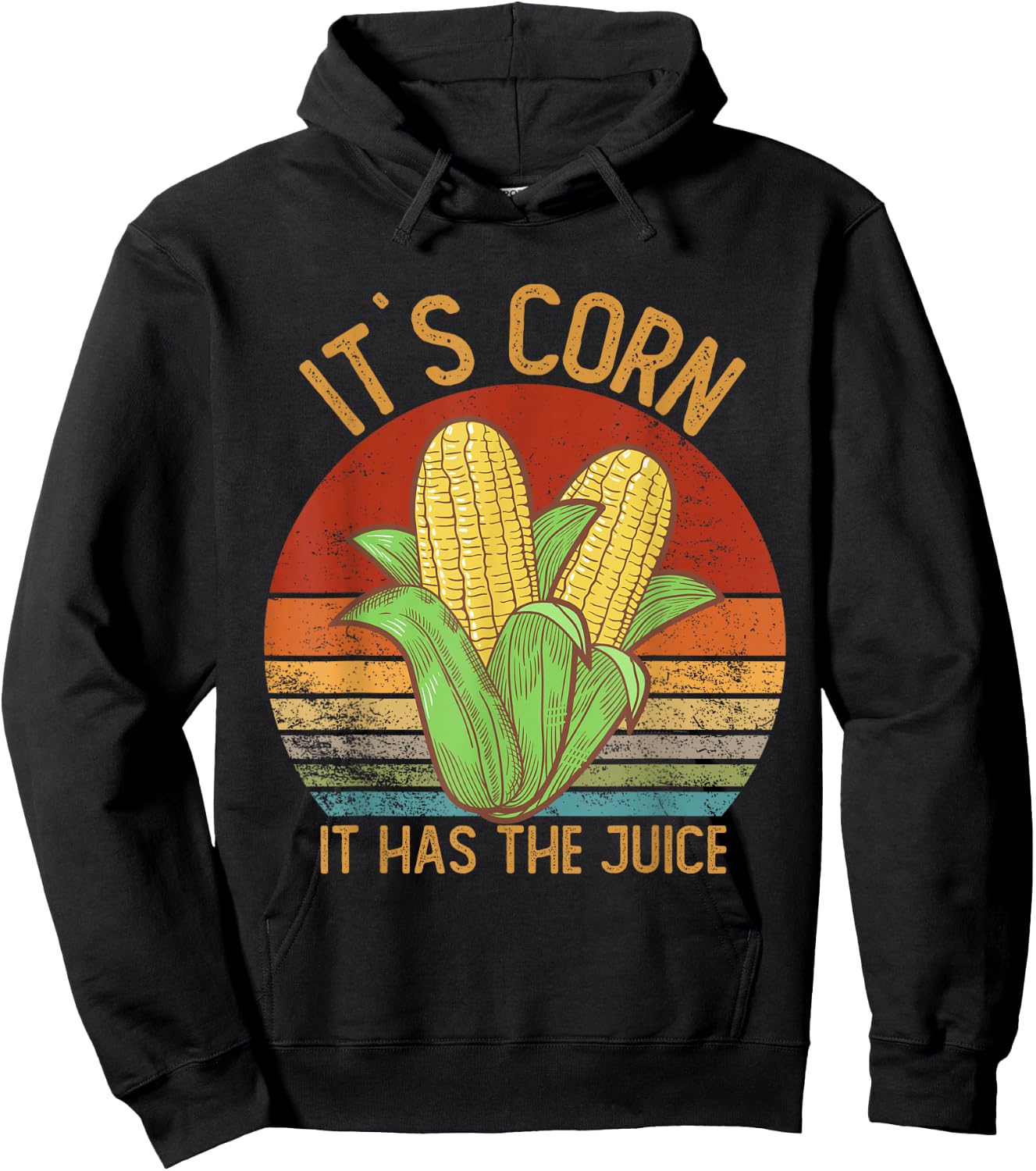 It's Corn It Has The Juice Crop Top Corn Hoodie - Hoodie | Black
