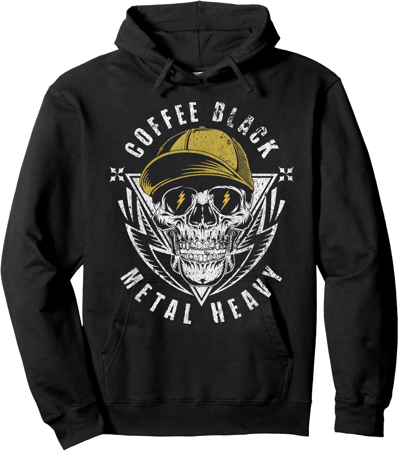 Coffee Black, Metal Heavy Gift Rock Music Fan Hoodie - Hoodie | Black