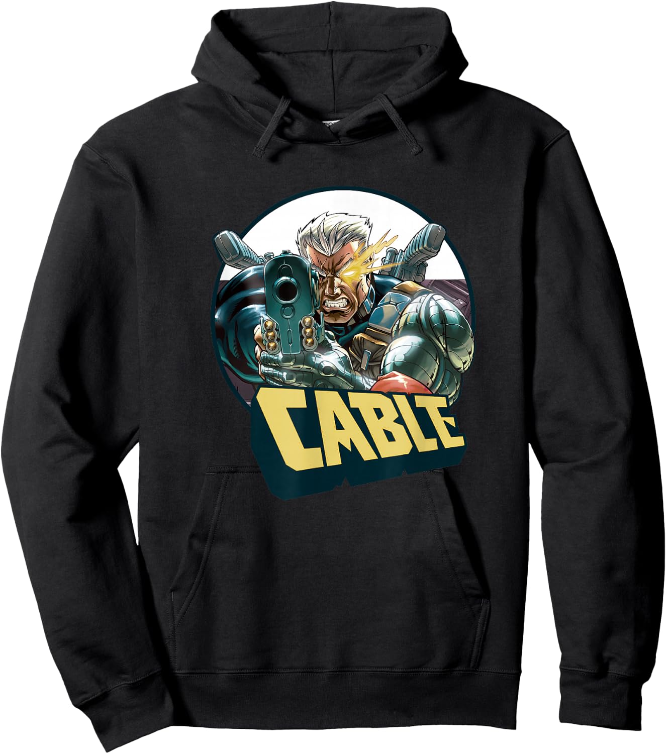 Marvel X-Men Cable Action Packed Circle Portrait Hoodie - Hoodie | Black